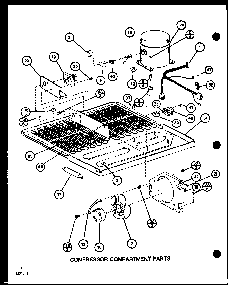 Amana  Bottom Mount Refrigerator Freezer  Compressor compartment parts (bc20k/p7812501w) (br20k/p7812502w) (bc20k/p7812507w) (bw20k/p7812510w)