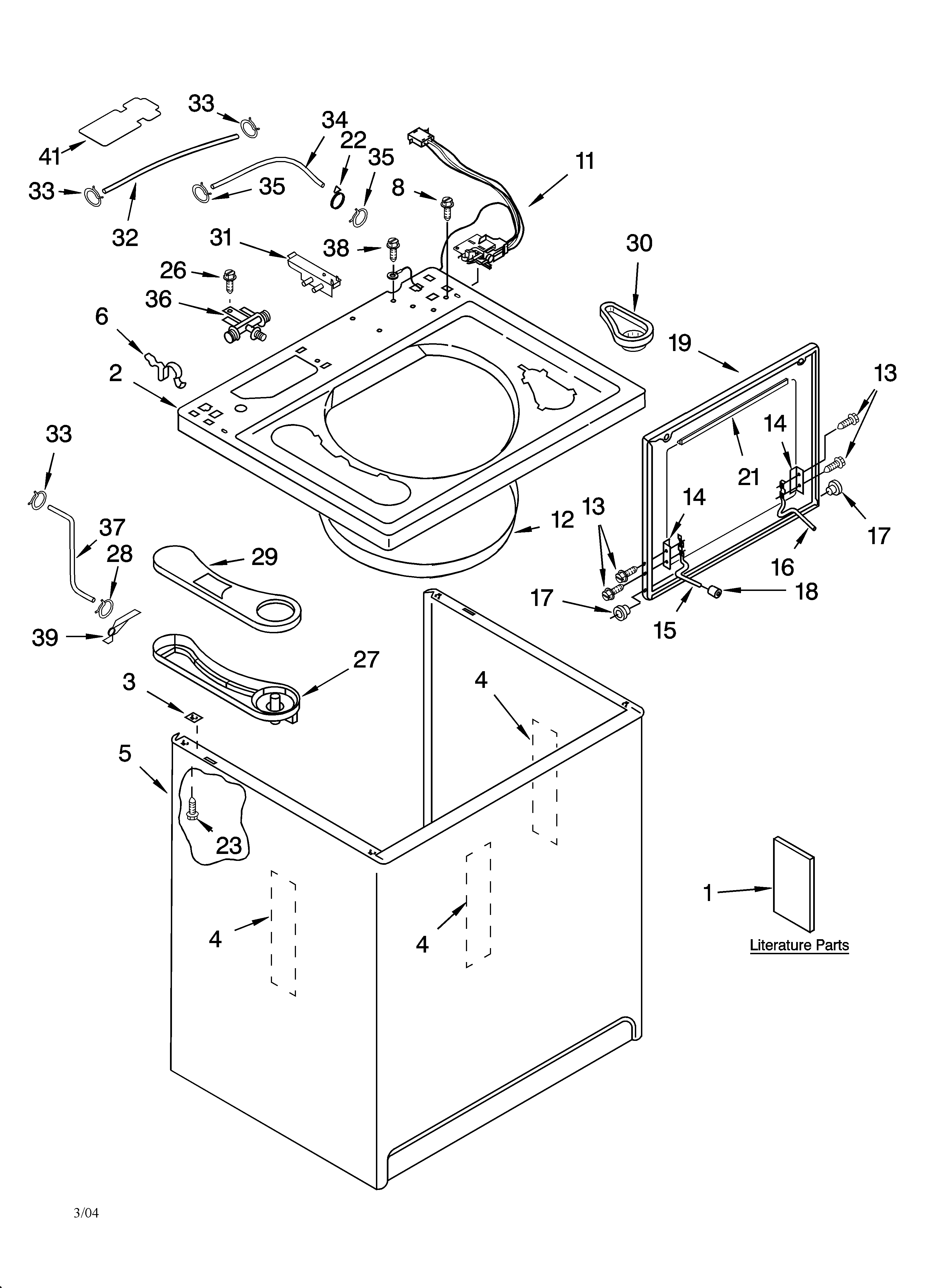 Sears kenmore washing machine parts diagram chart