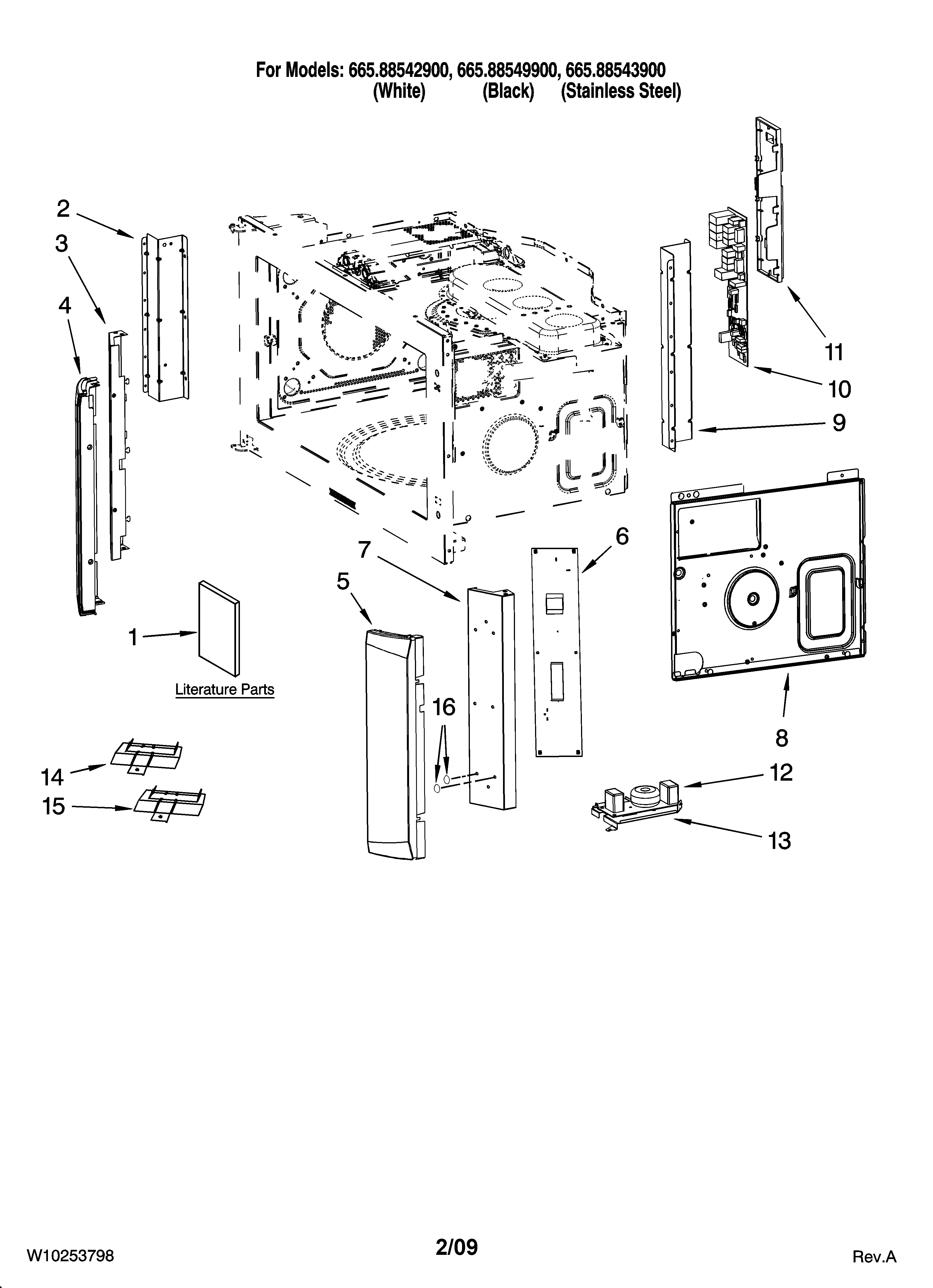 KENMORE Microwave/Hood Combo Convection Parts Model 66588542900