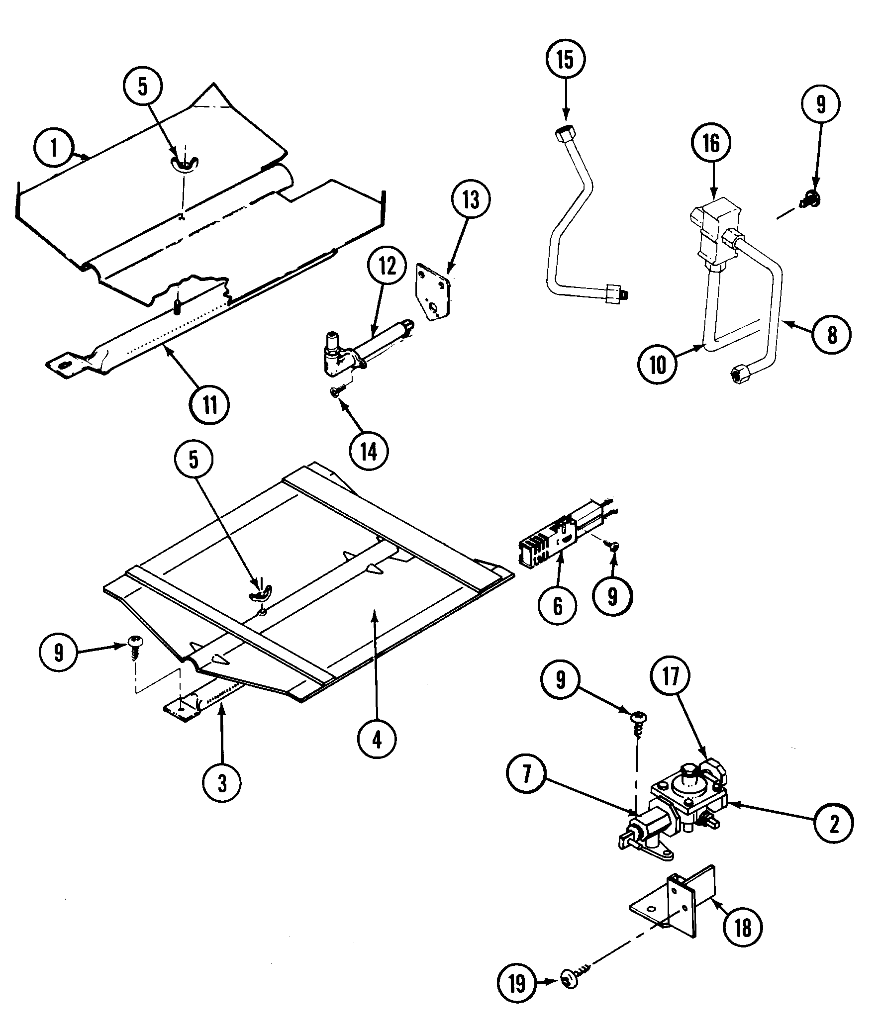 GAS CONTROLS Diagram & Parts List for Model 9475VRV MagicchefParts