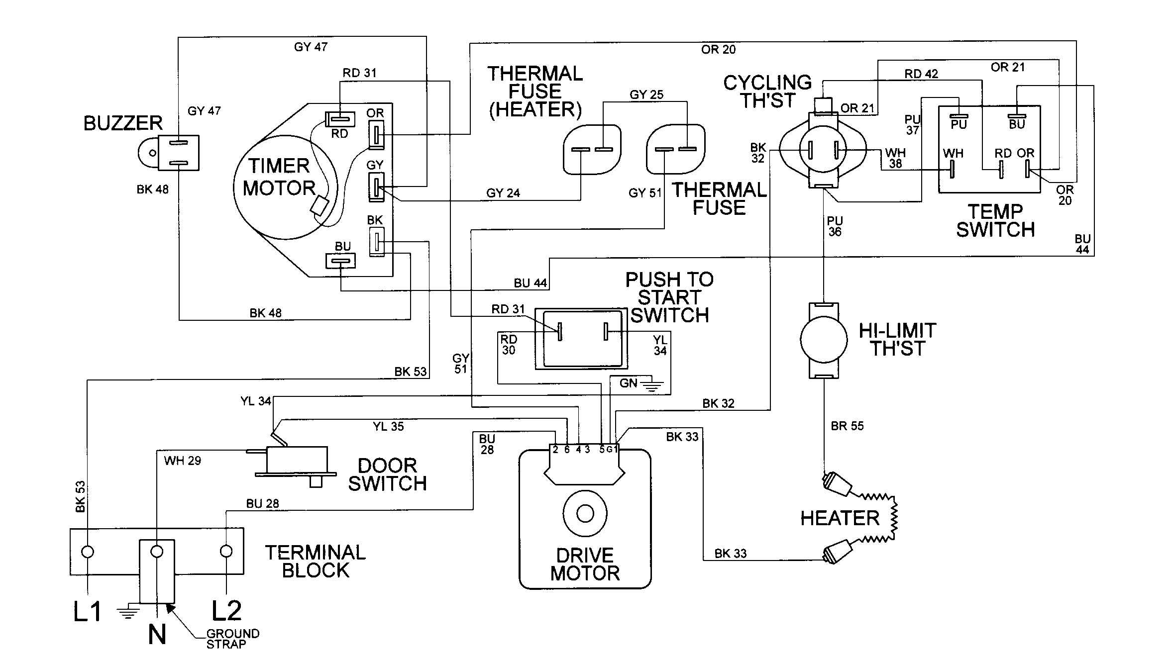 Kenmore 90 Series Dryer Wiring Diagram from c.searspartsdirect.com
