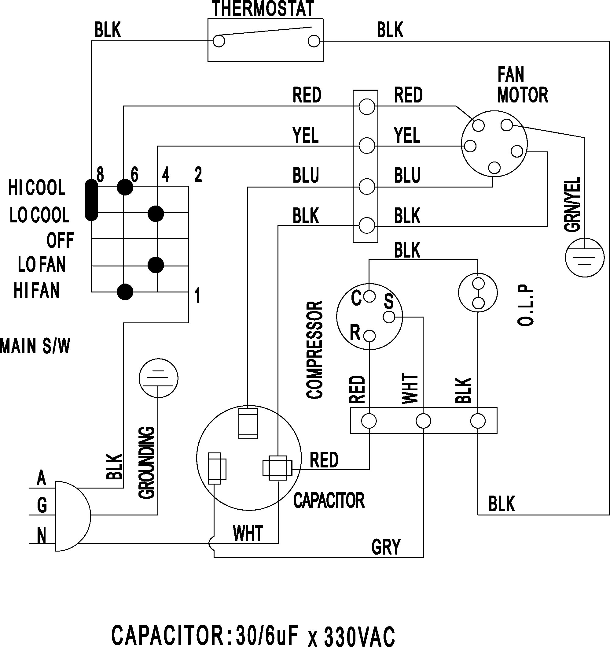 Split Air Conditioner: Wiring Diagram Of Split Air Conditioner