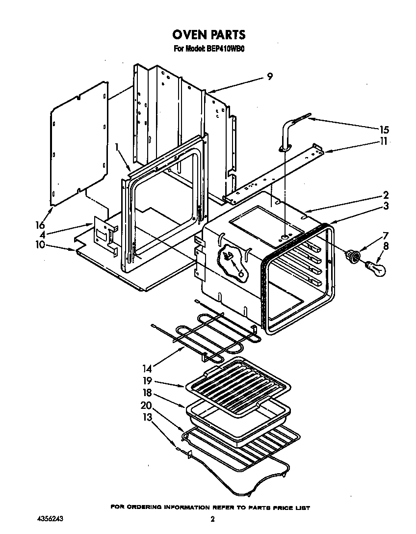 OVEN Diagram & Parts List for Model bep410wb0 Roper-Parts ... roper electric stove wiring diagram 
