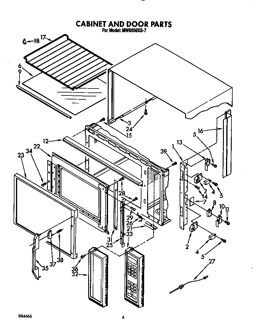 Cabinet And Door Diagram  U0026 Parts List For Model Mw8650xs7