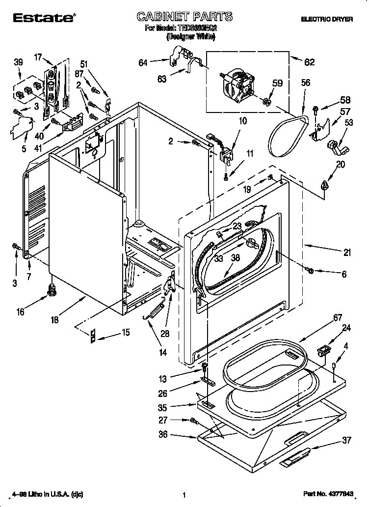 Estate Electric Dryer Parts