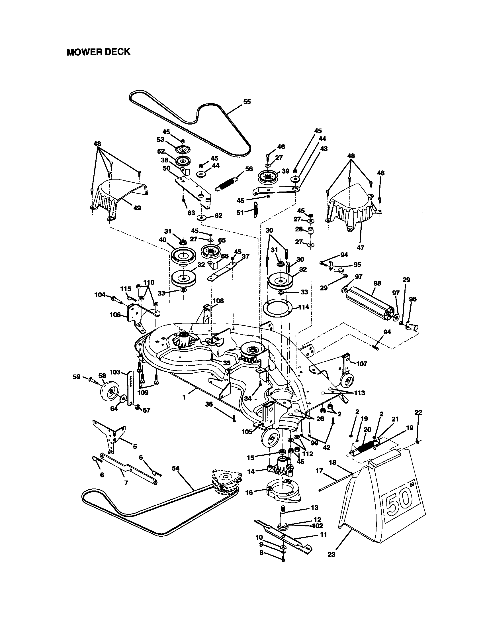 Mower Deck Diagram  U0026 Parts List For Model 917273323