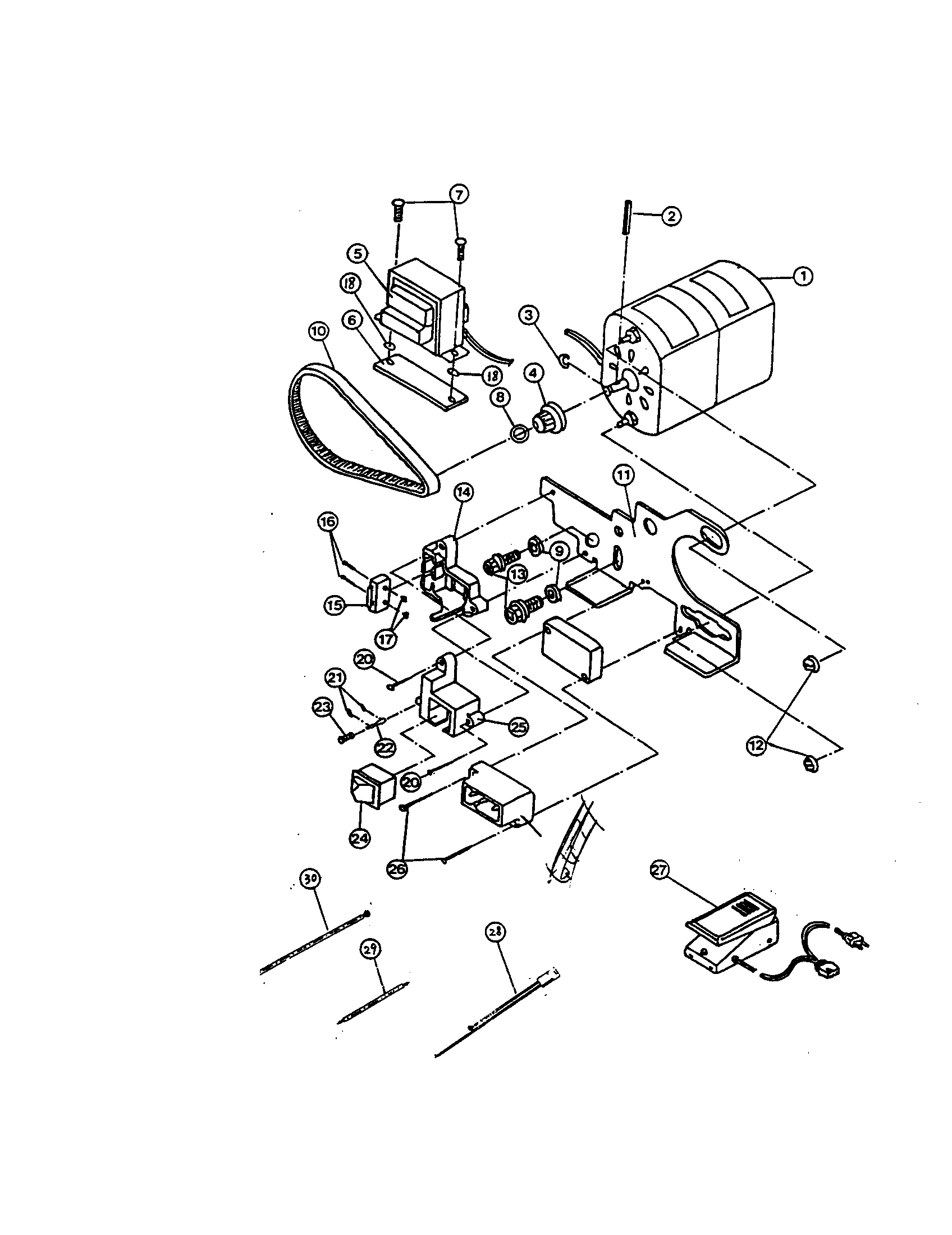 White  Mechanical Sewing  Motor/belt