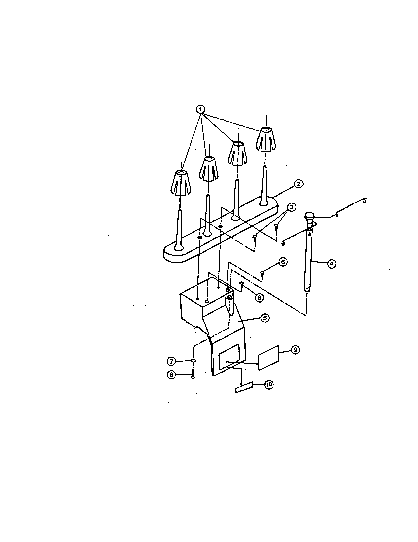 White  Mechanical Sewing  Spool pin base