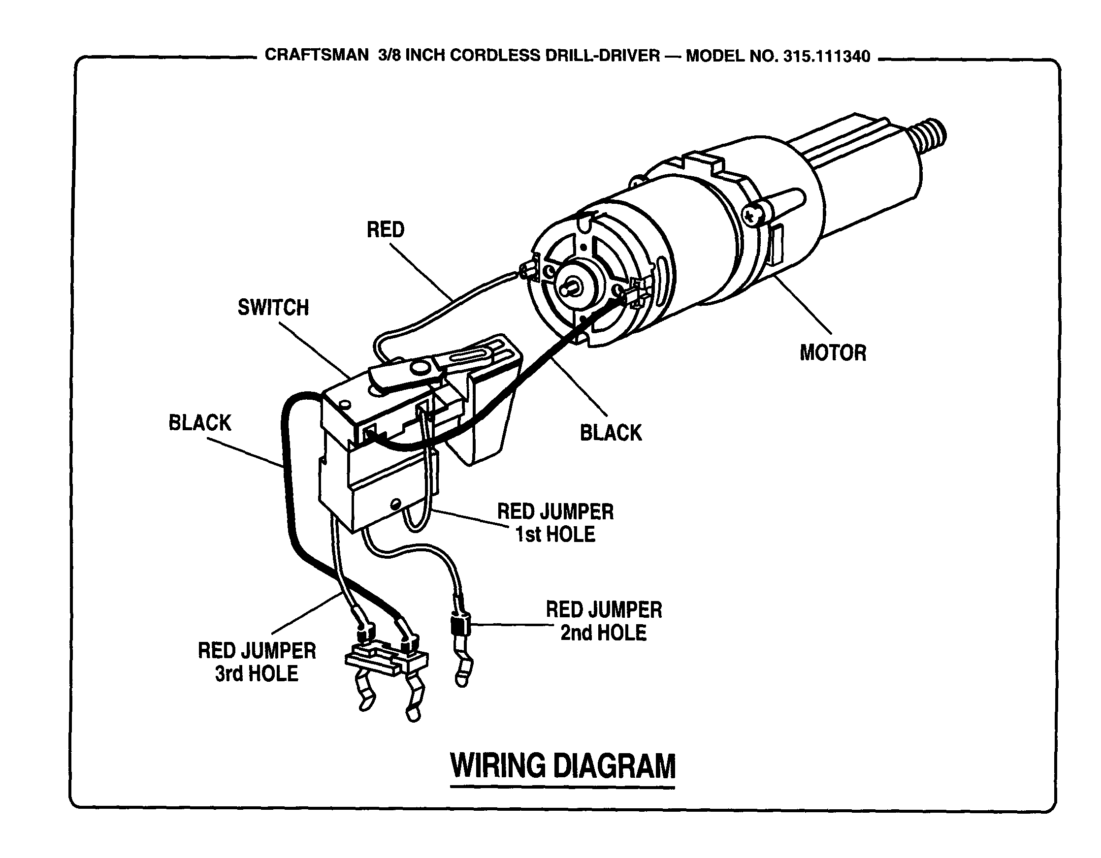 Craftsman Cordless drill-driver Wiring diagram Parts