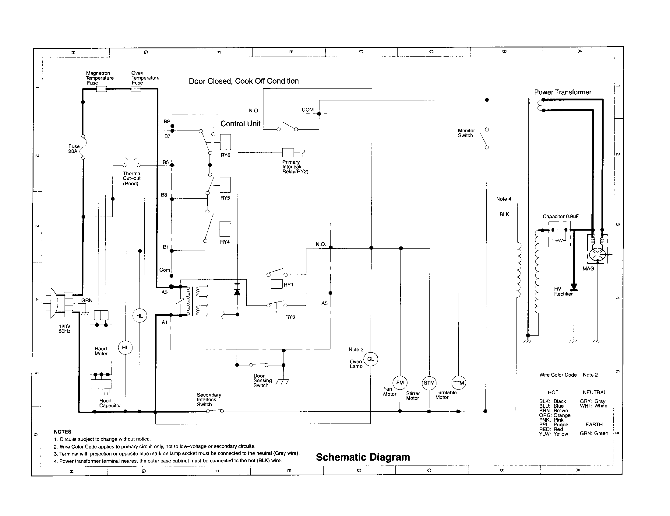 Sharp Microwave Schematic Diagram Parts