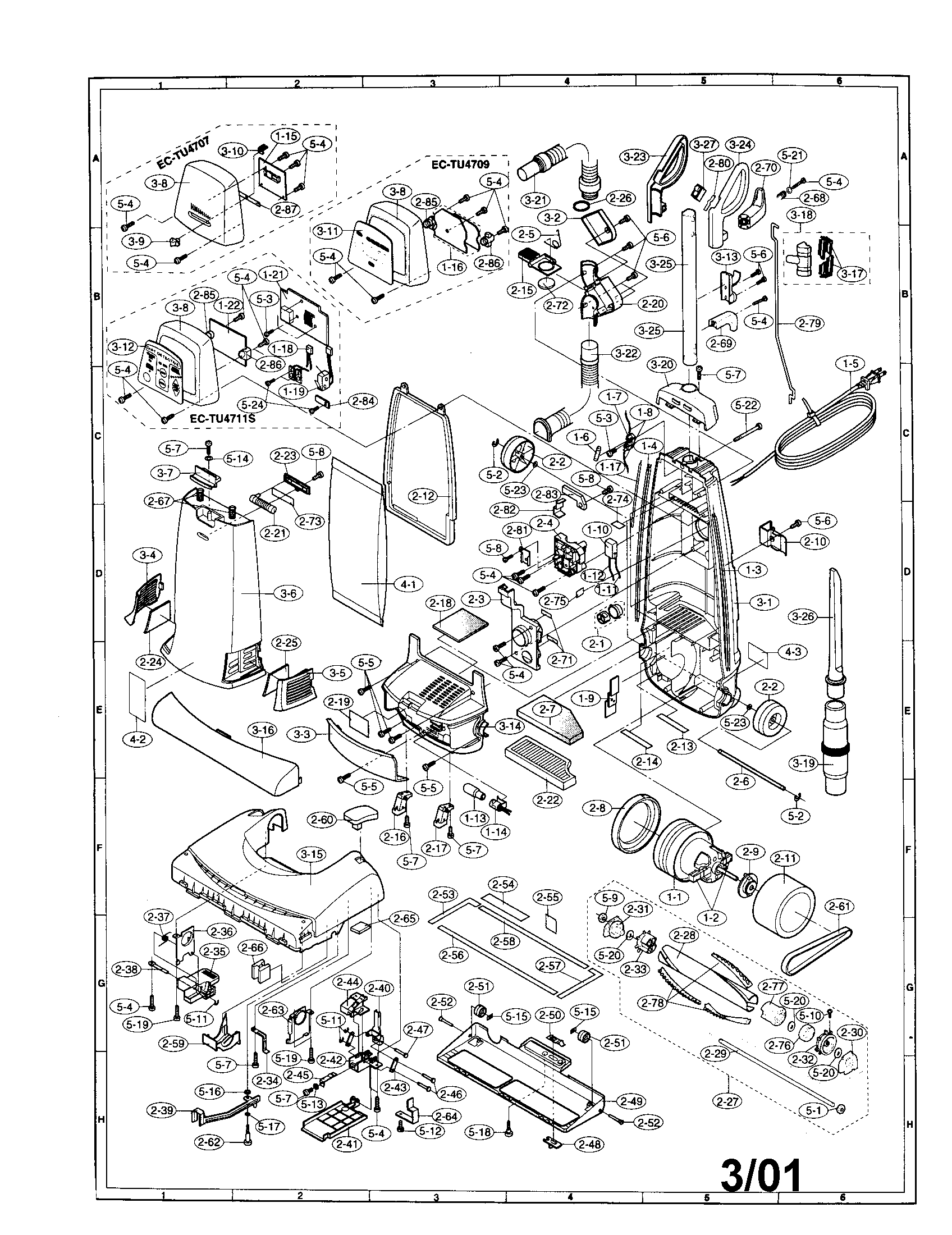 SHARP VACUUM CLEANER Parts Model ECTU4709 Sears PartsDirect