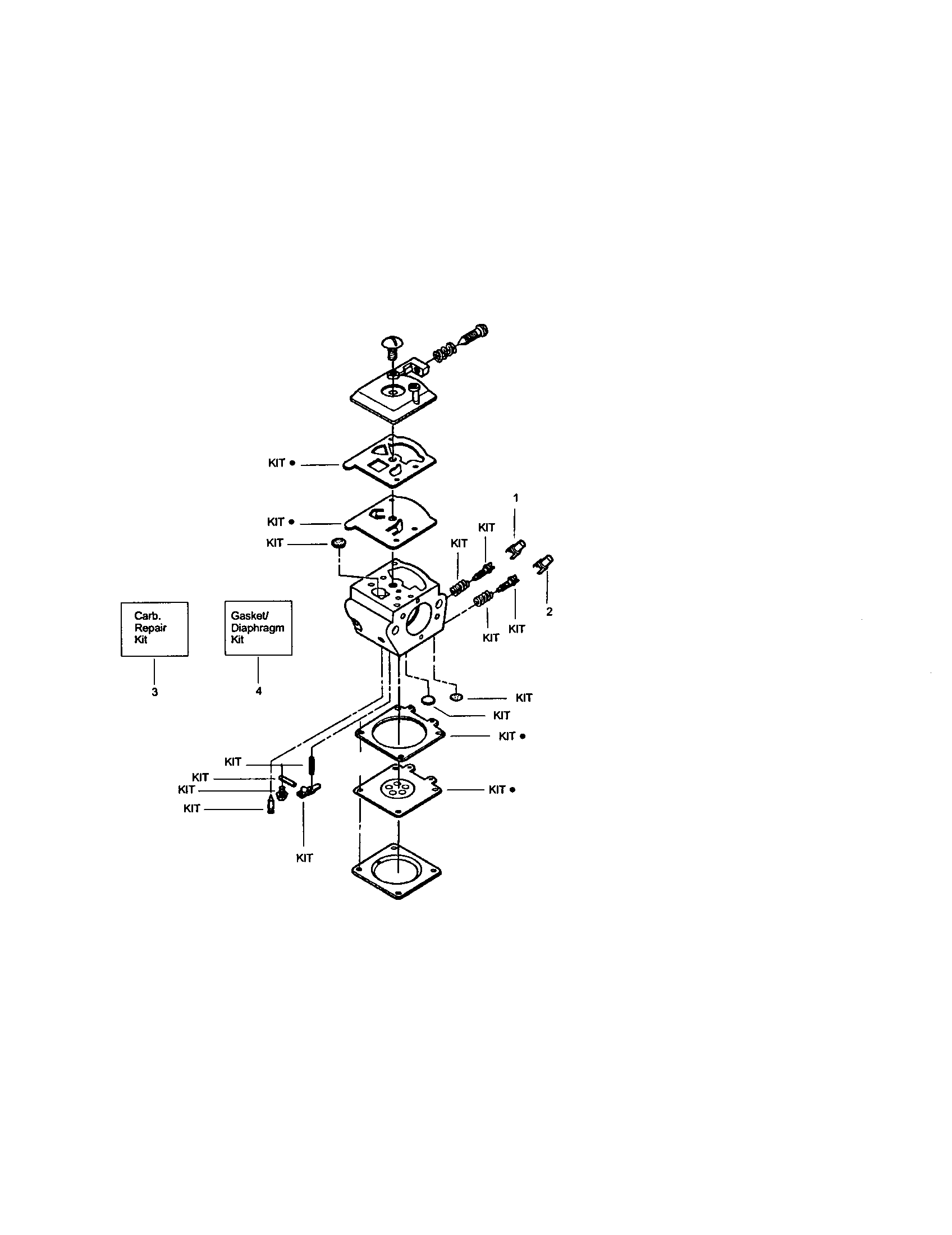 CARBURETOR 530069722 Diagram & Parts List for Model 358350480