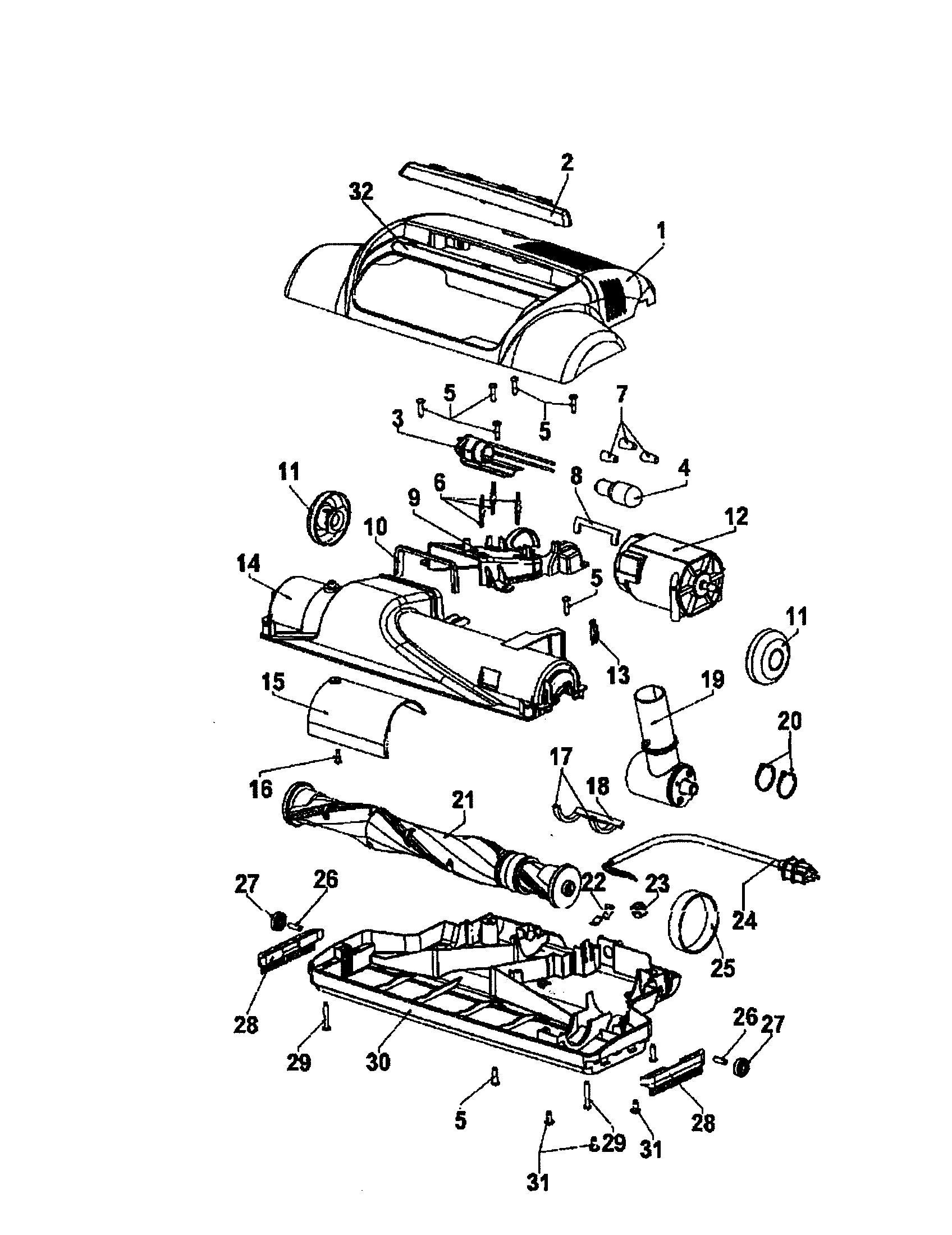 Hoover Canister vacuum w/power nozzle Powernozzle Parts