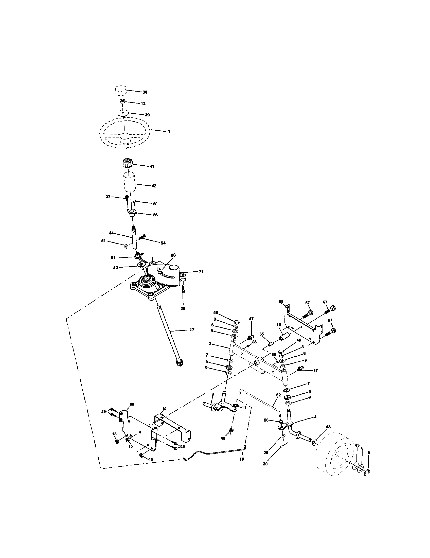 Craftsman riding mower discount steering