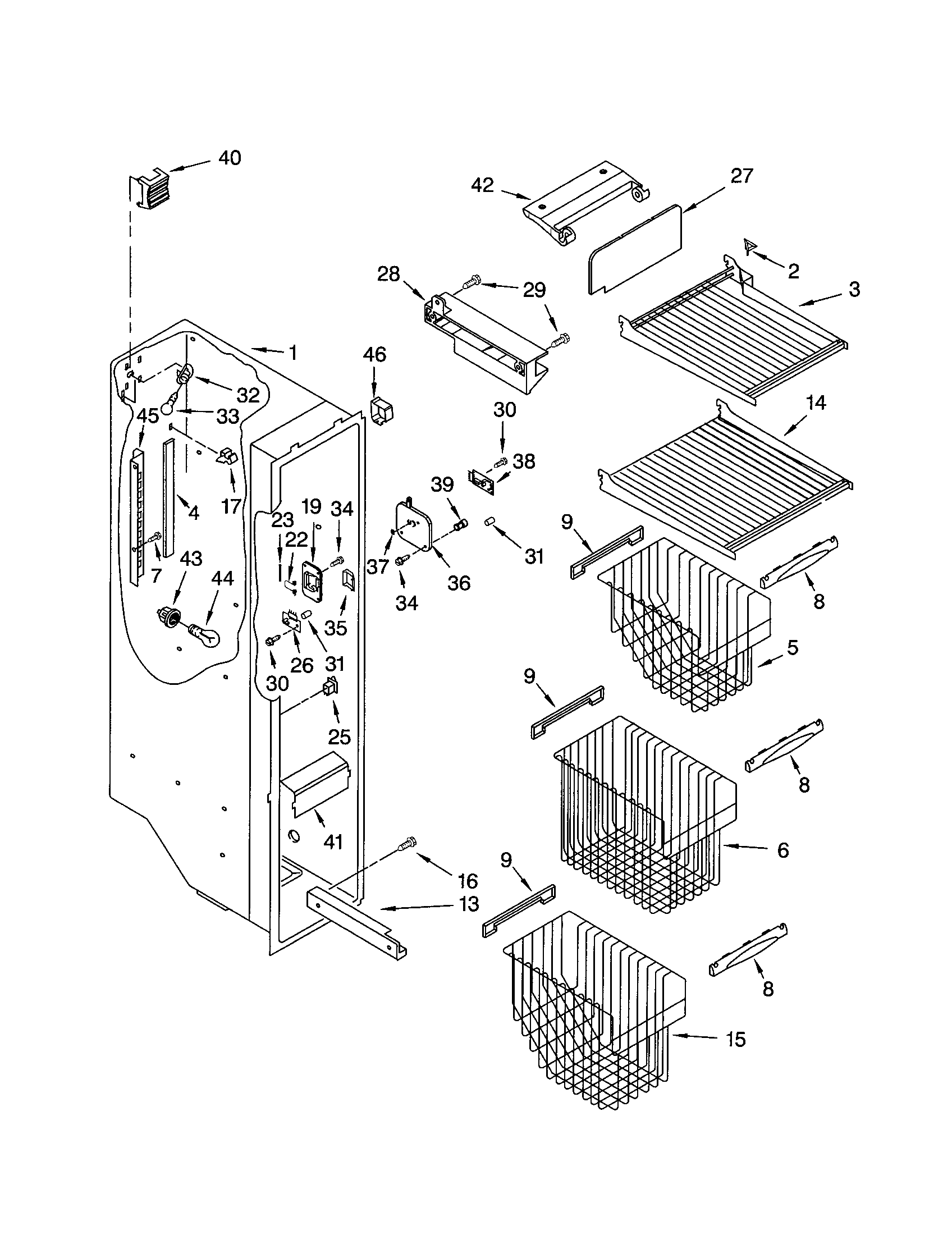 KENMORE Model 10652602100 SIDEBYSIDE REFRIGERATOR