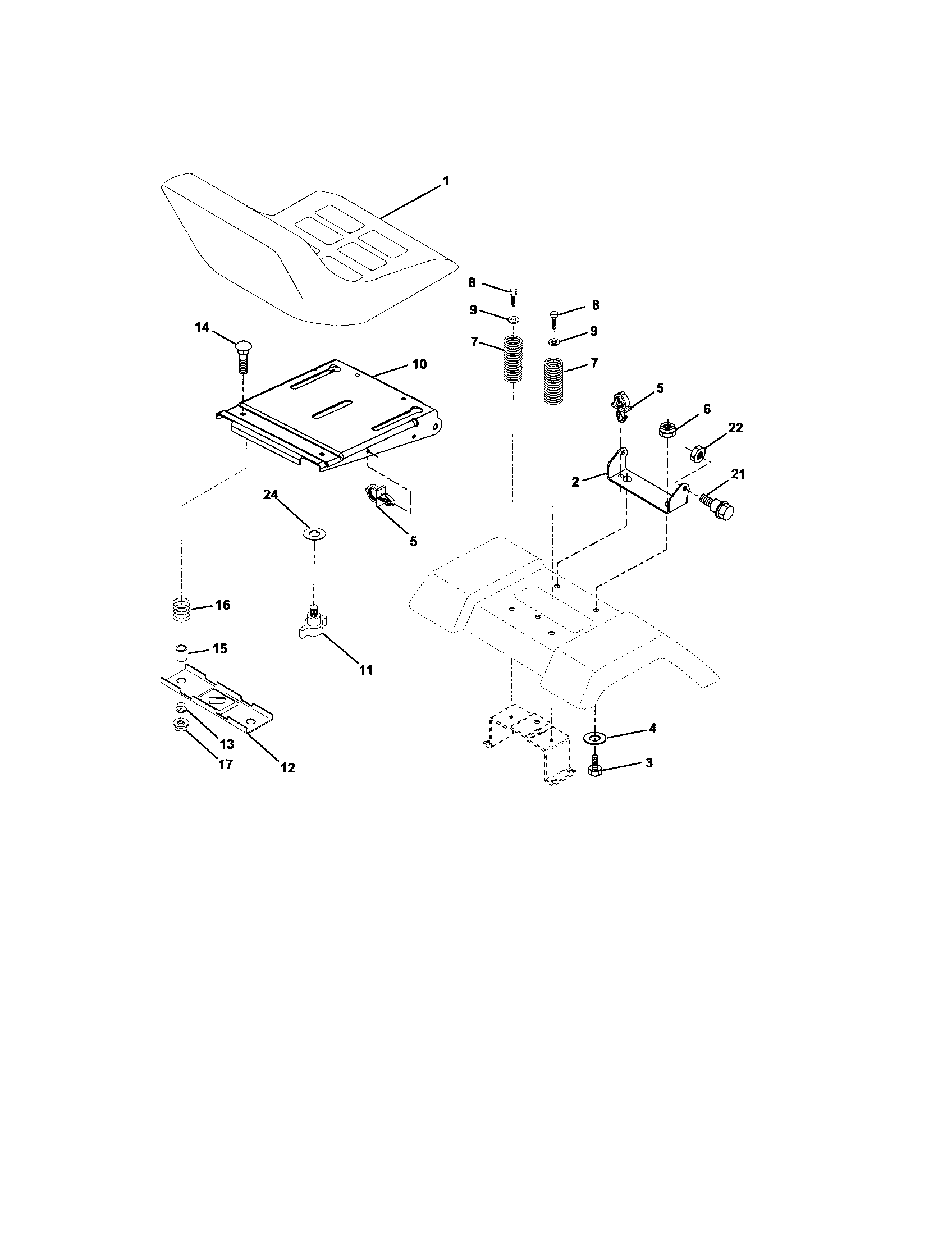 Murray Tractor Seat assembly Parts