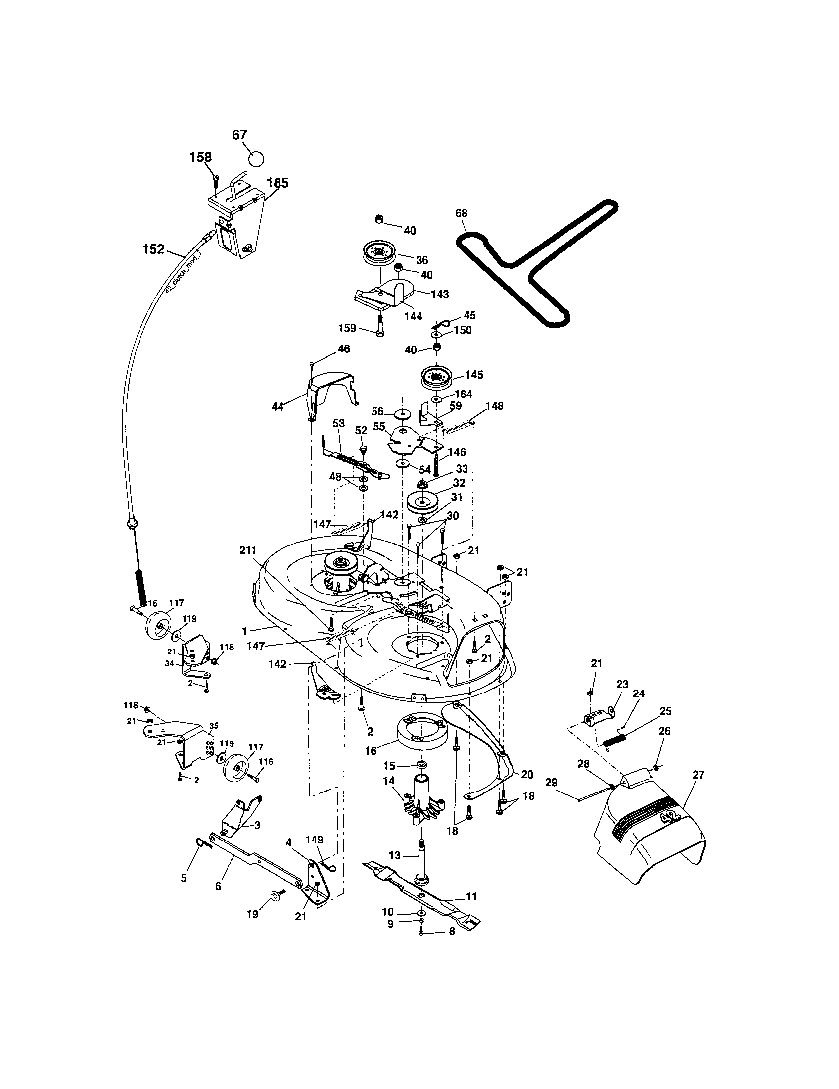 Craftsman Tractor Mower deck Parts
