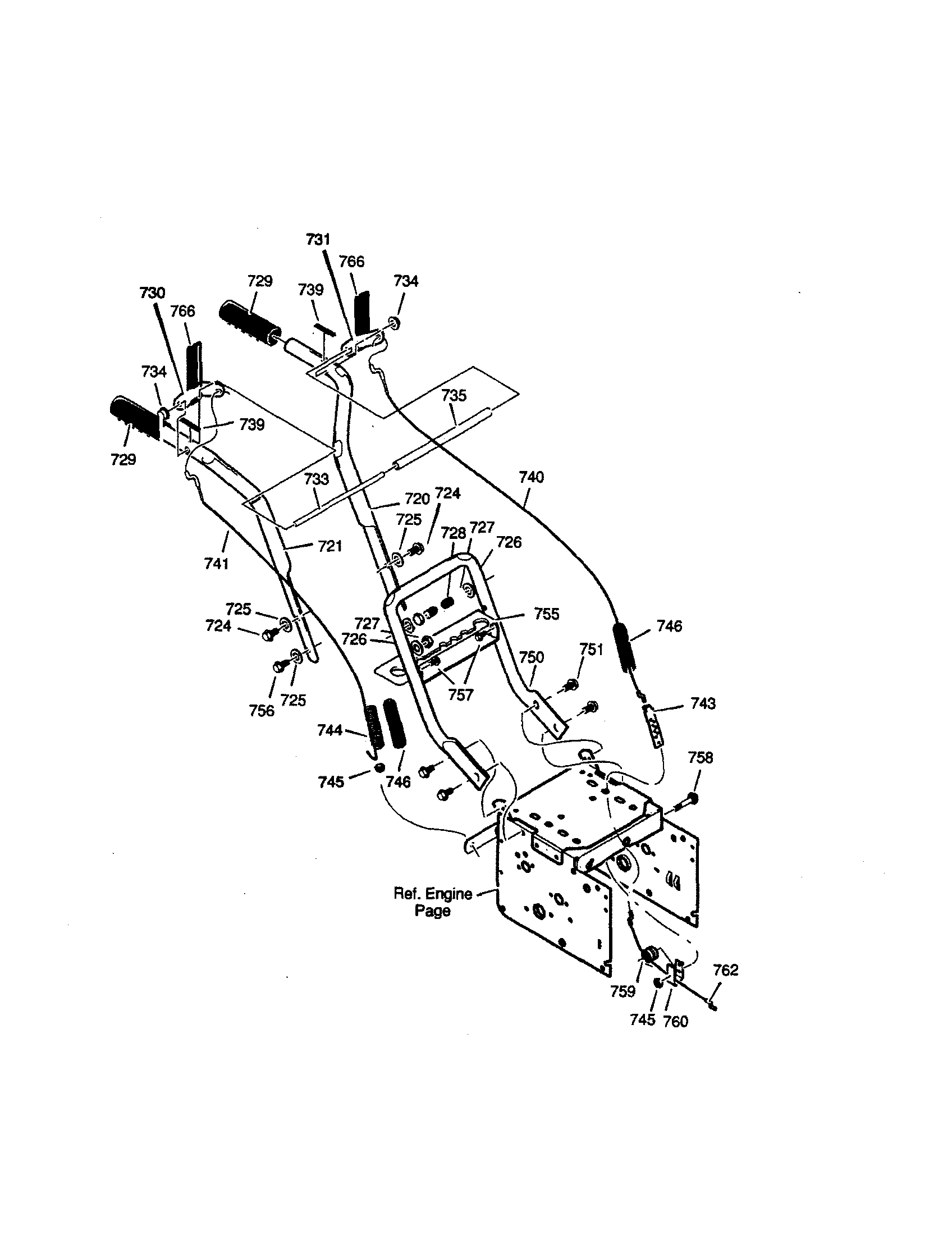 Craftsman Snow thrower Handle Parts