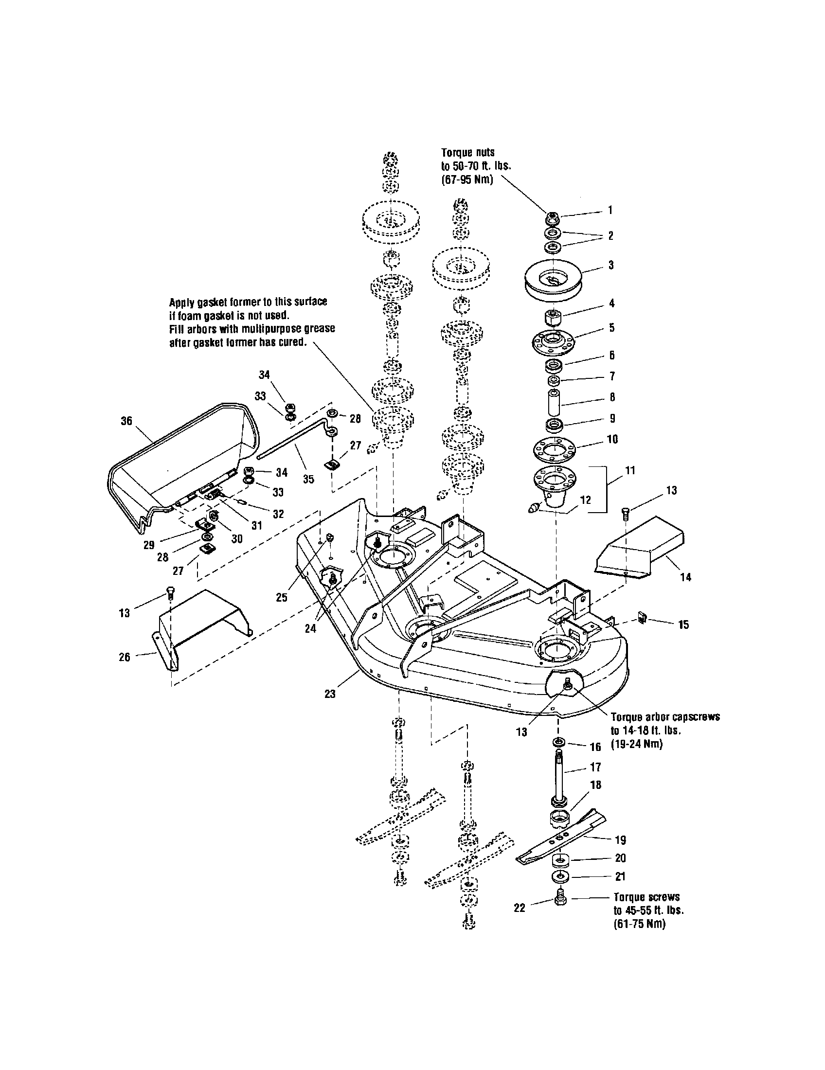 44"/50" DECK-HOUSING/ARBORS/BLADES Diagram & Parts List for Model
