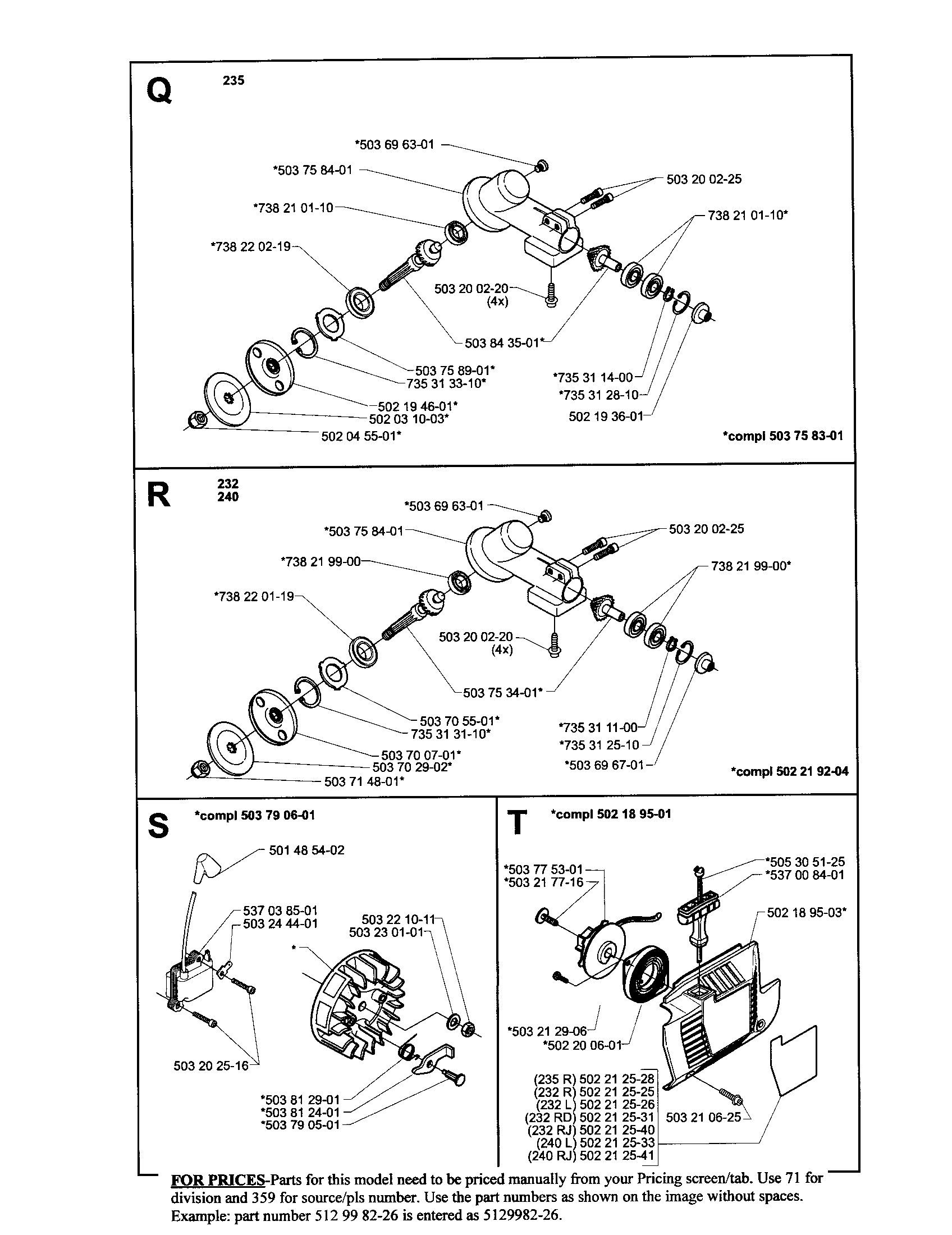 Trimmer Diagram And Parts List For Model 232l Husqvarna Parts Grass Line