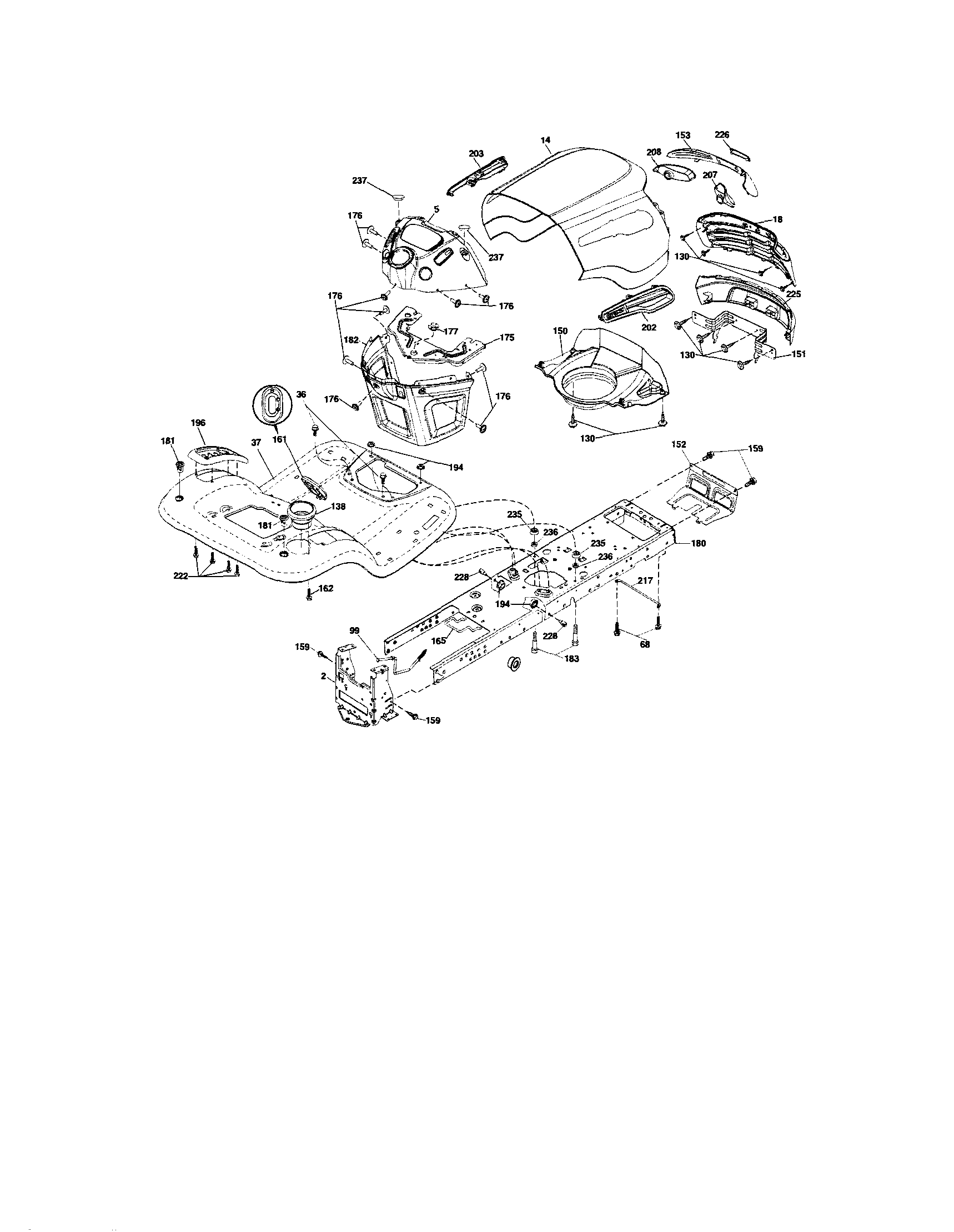 Craftsman Tractor Chassis and enclosures Parts