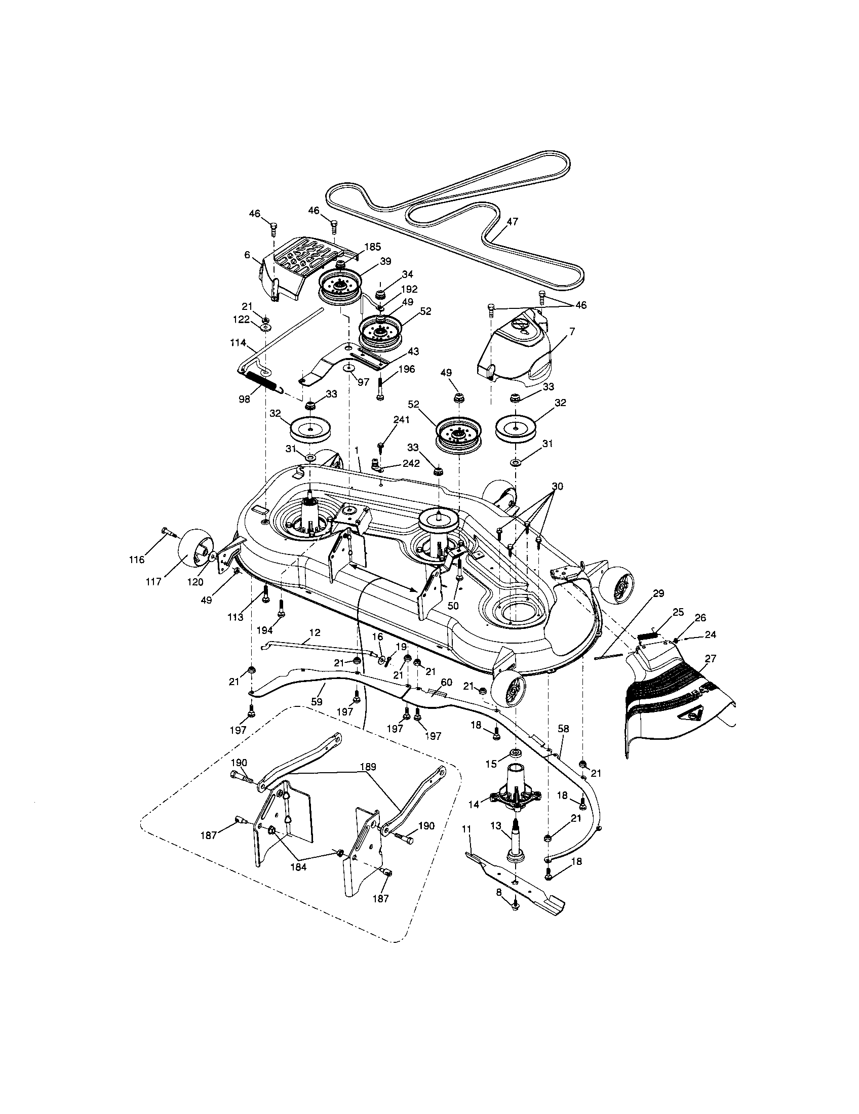 Craftsman Tractor Mower deck Parts