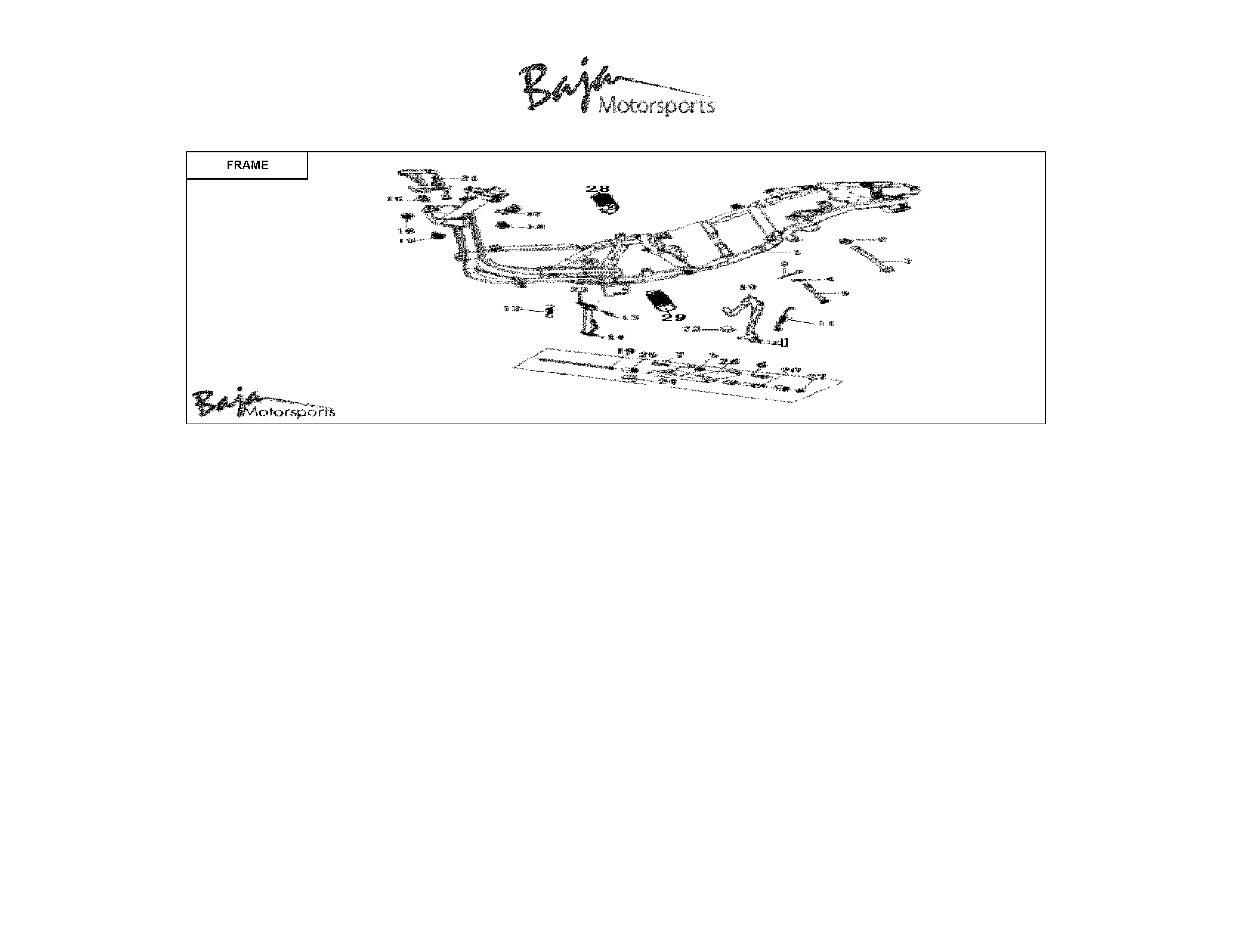 FRAME Diagram & Parts List for Model sc50 Baja-Parts Toy ... baja sc50 wiring diagram 