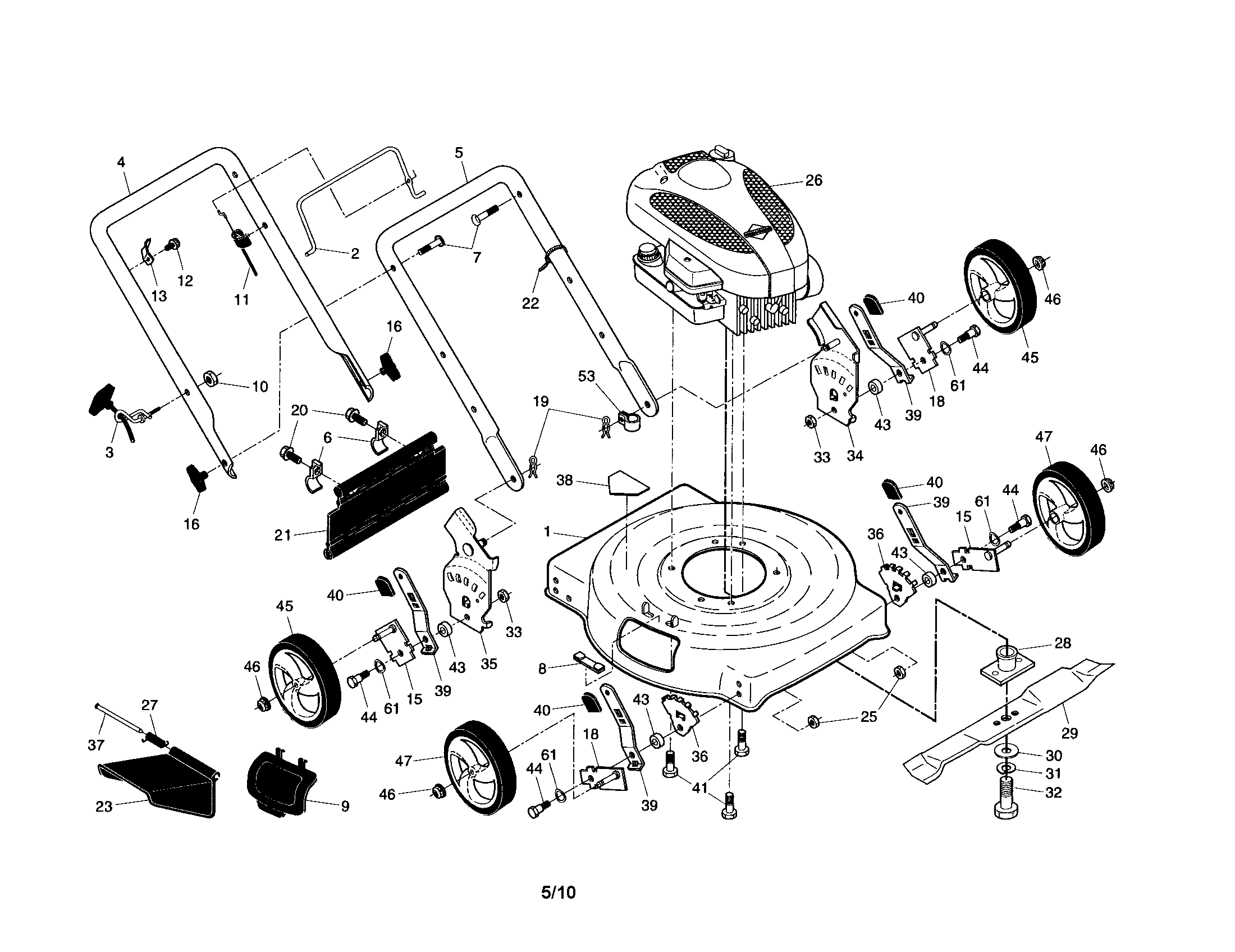 LAWN MOWER Diagram & Parts List for Model 917385127 Craftsman-Parts