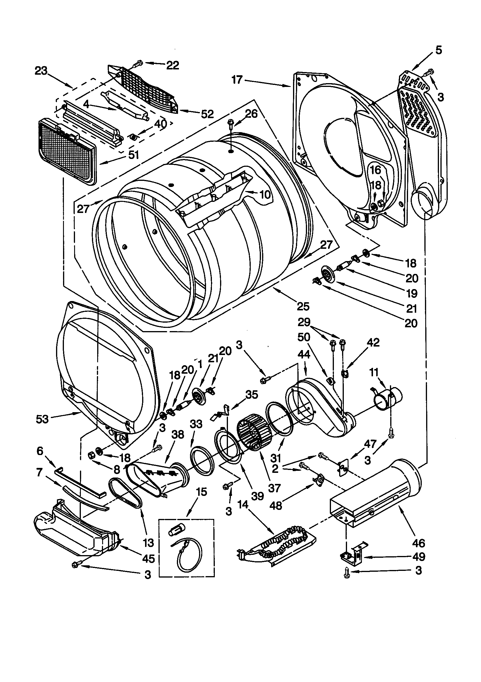 Dryer Bulkhead Diagram  U0026 Parts List For Model Lte6234dq1