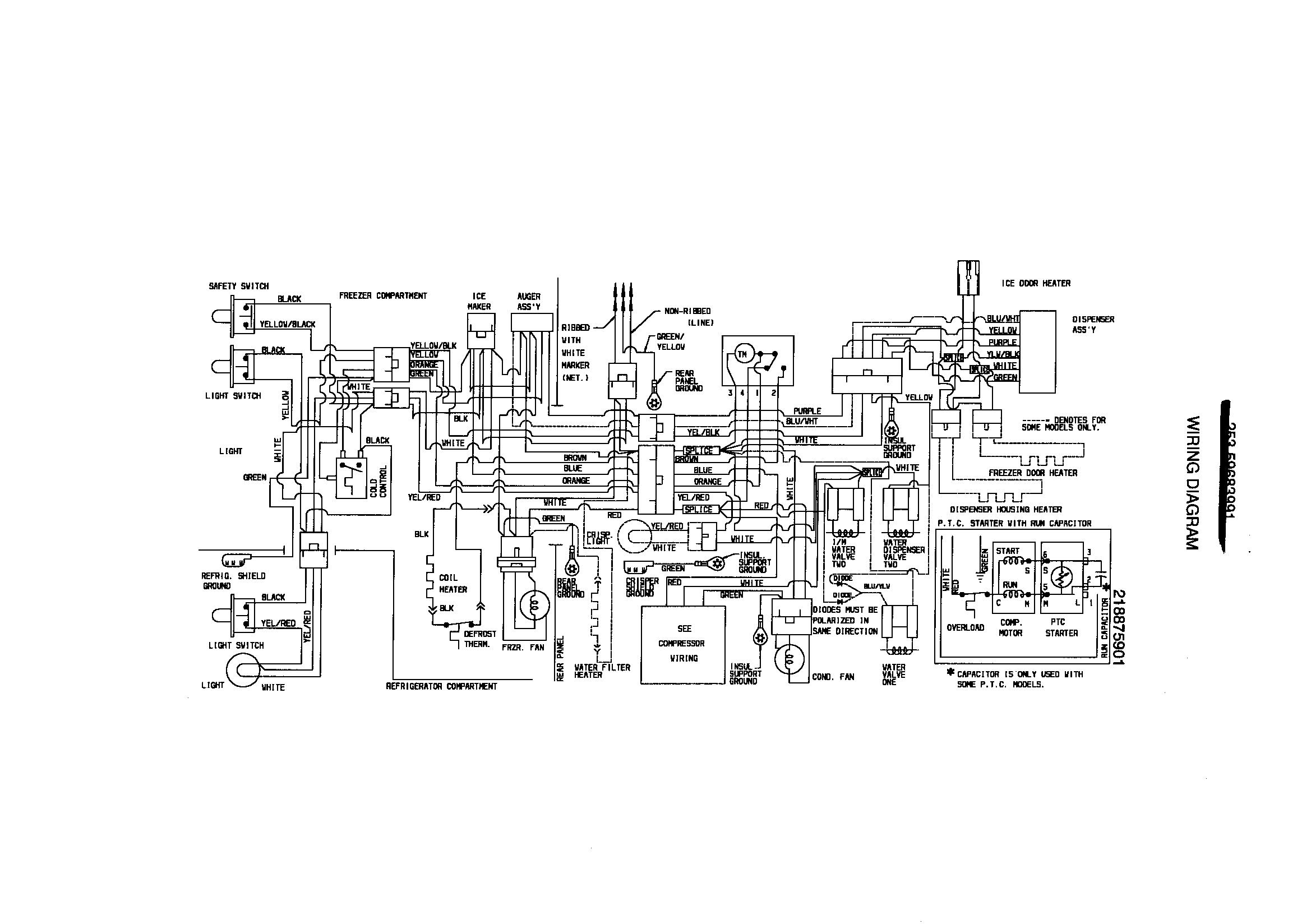 WIRING DIAGRAM Diagram & Parts List for Model 25359683991 Kenmore-Parts