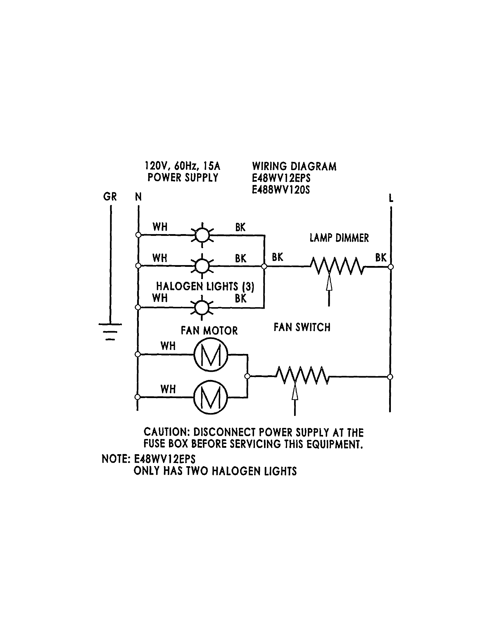 Electrolux  Range Hood  Wiring diagram