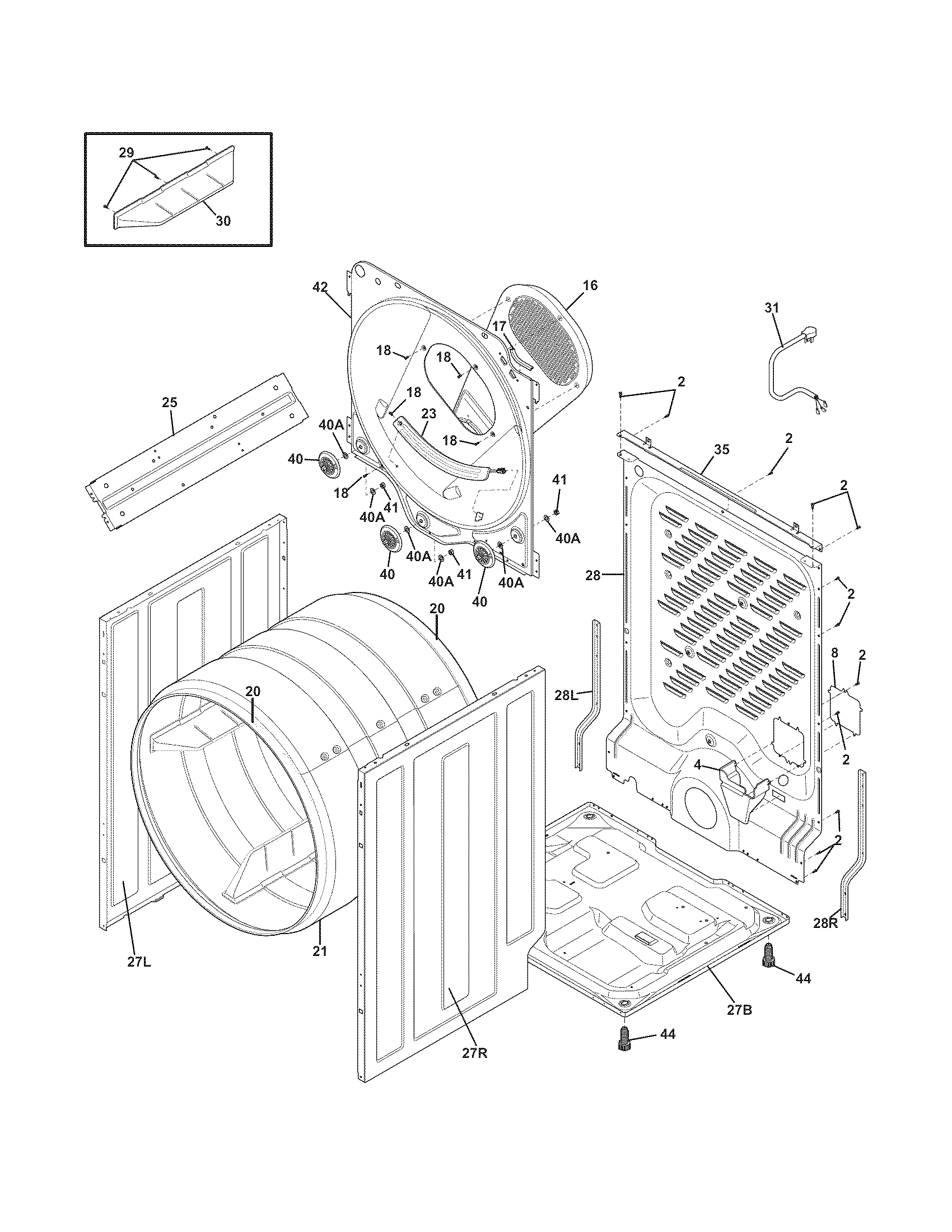 Westinghouse Clothes Dryer Parts