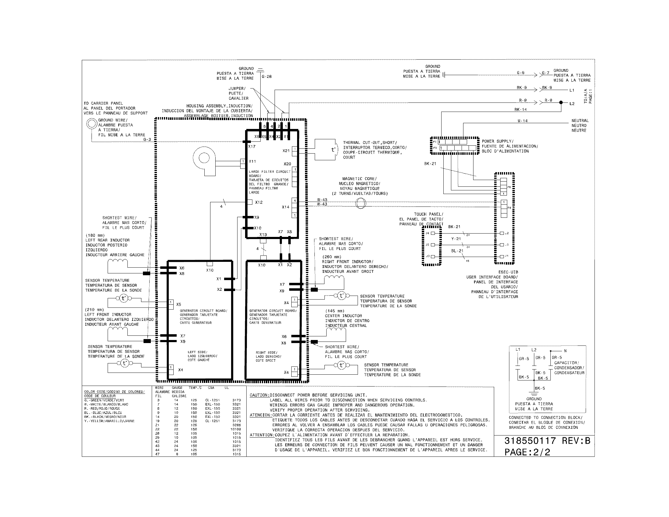 Electrolux  Electric Range  Wiring diagram