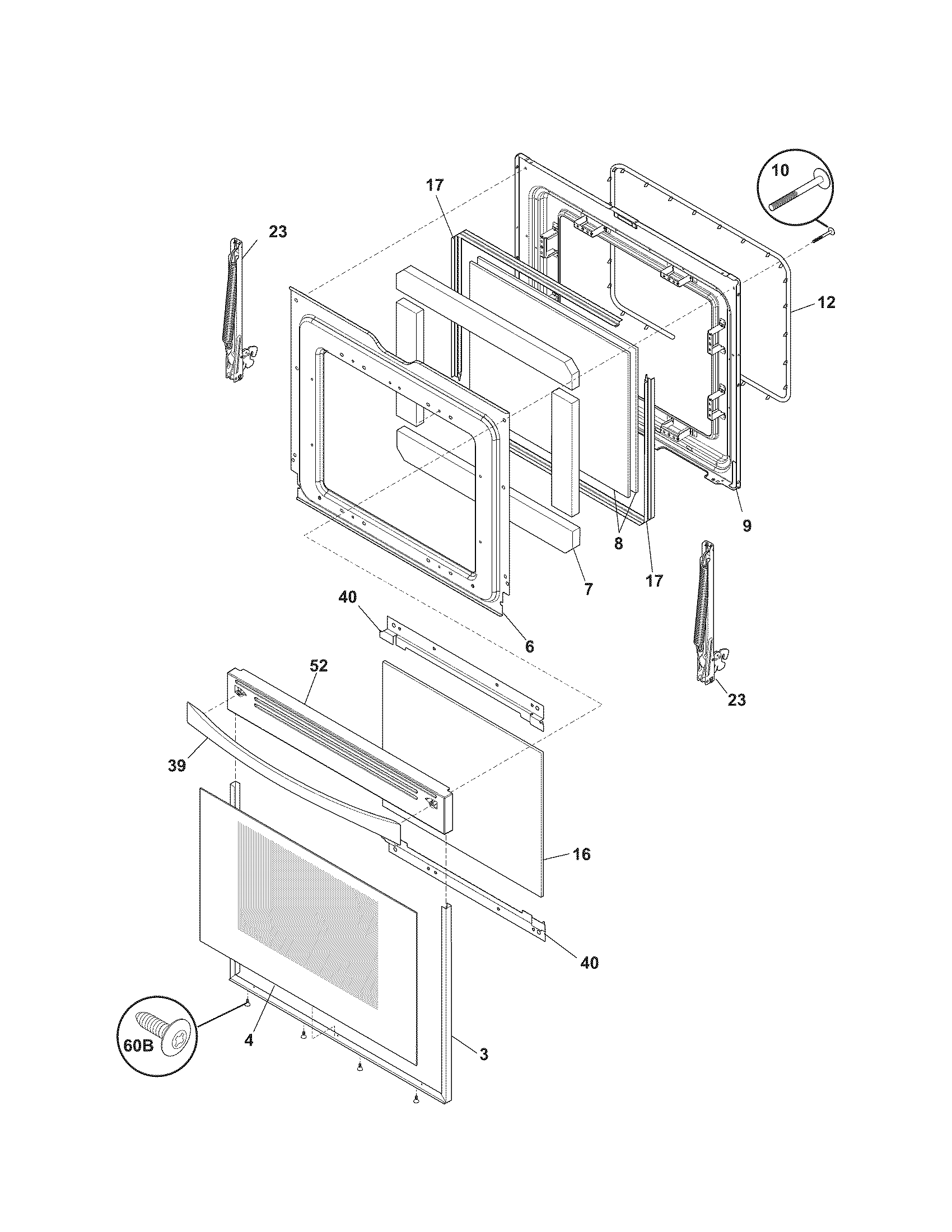 DOOR Diagram & Parts List for Model 79075232310 KenmoreeliteParts