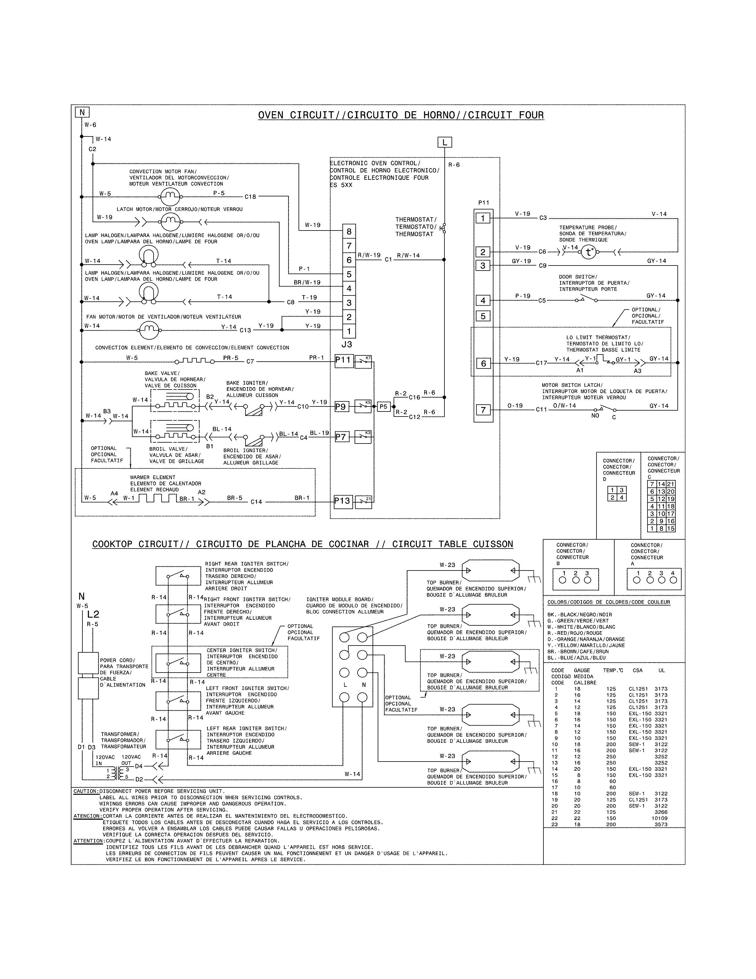 Kenmore Elite  Gas Range  Wiring diagram