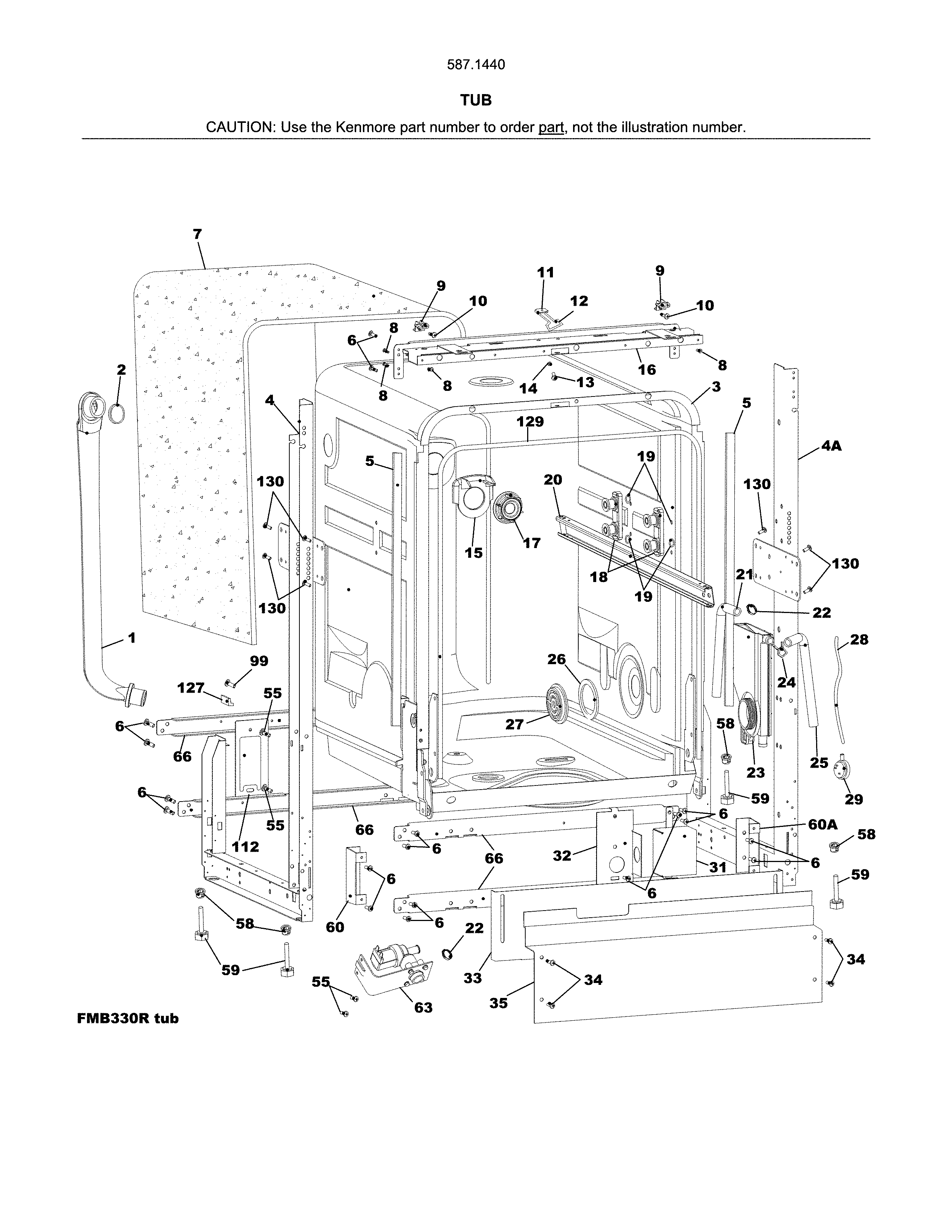 Kenmore Dishwasher Parts Diagram Model 665