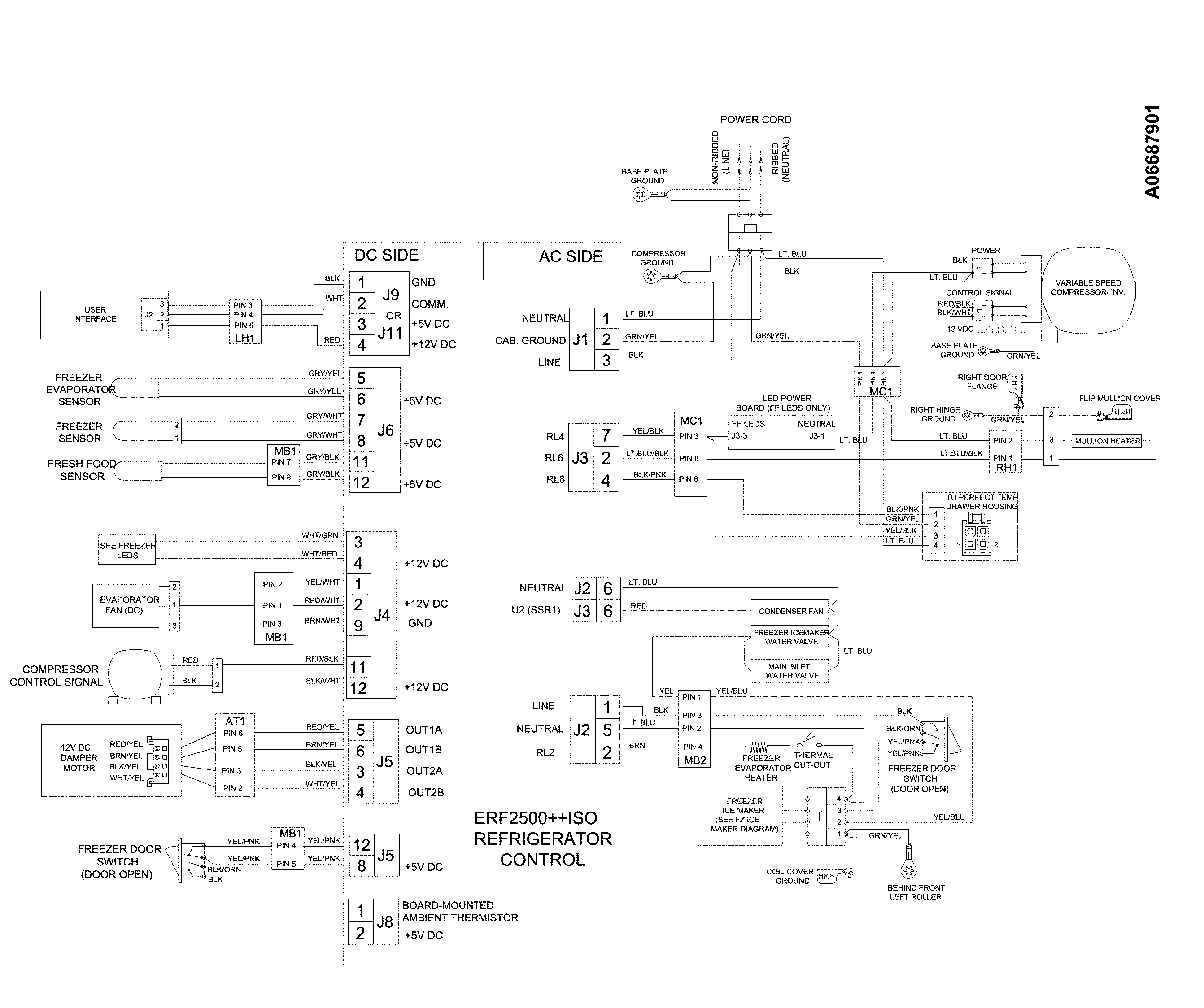 Electrolux  Refrigerator  Wiring schematic