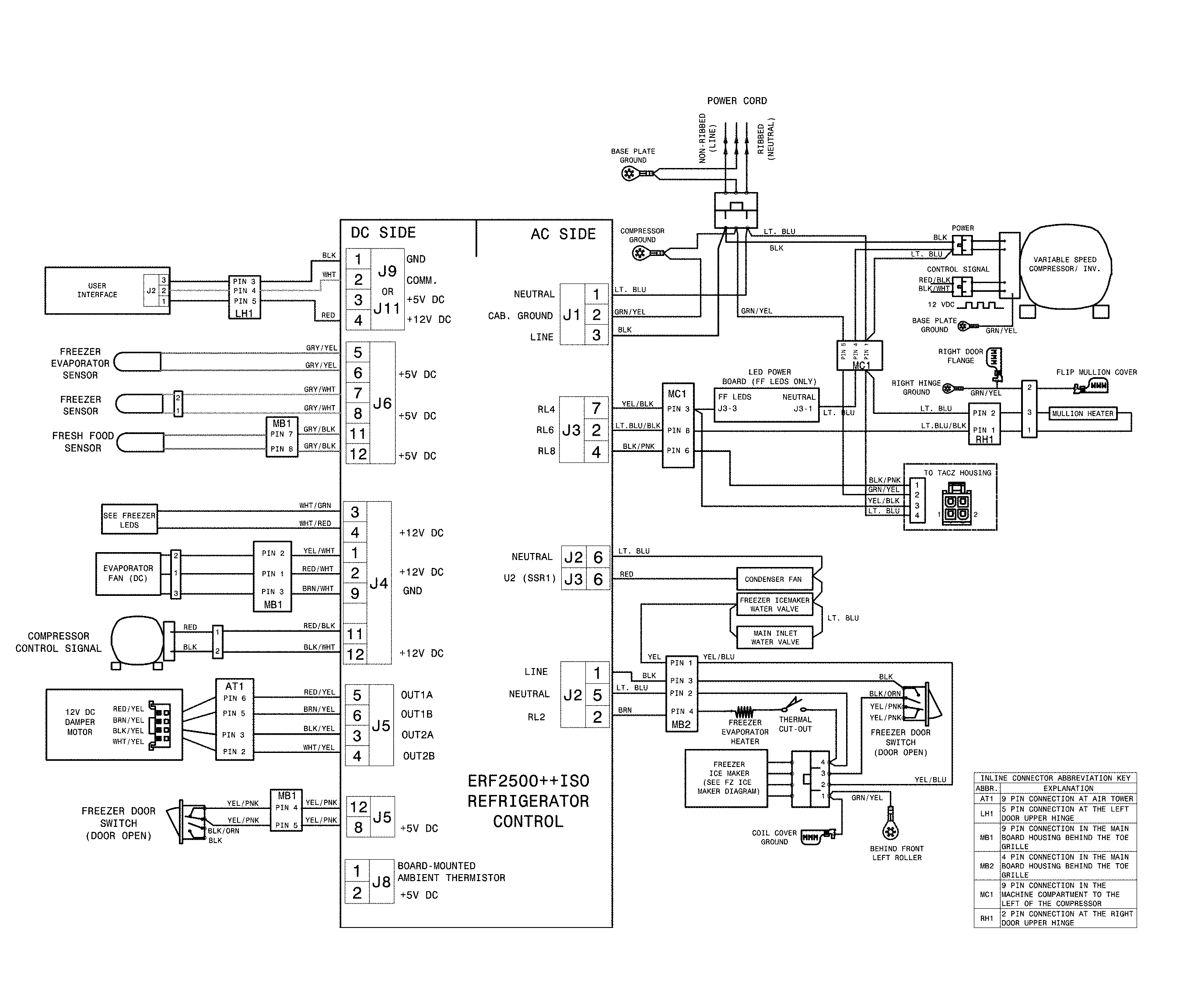 Crosley  Refrigerator  Wiring schematic