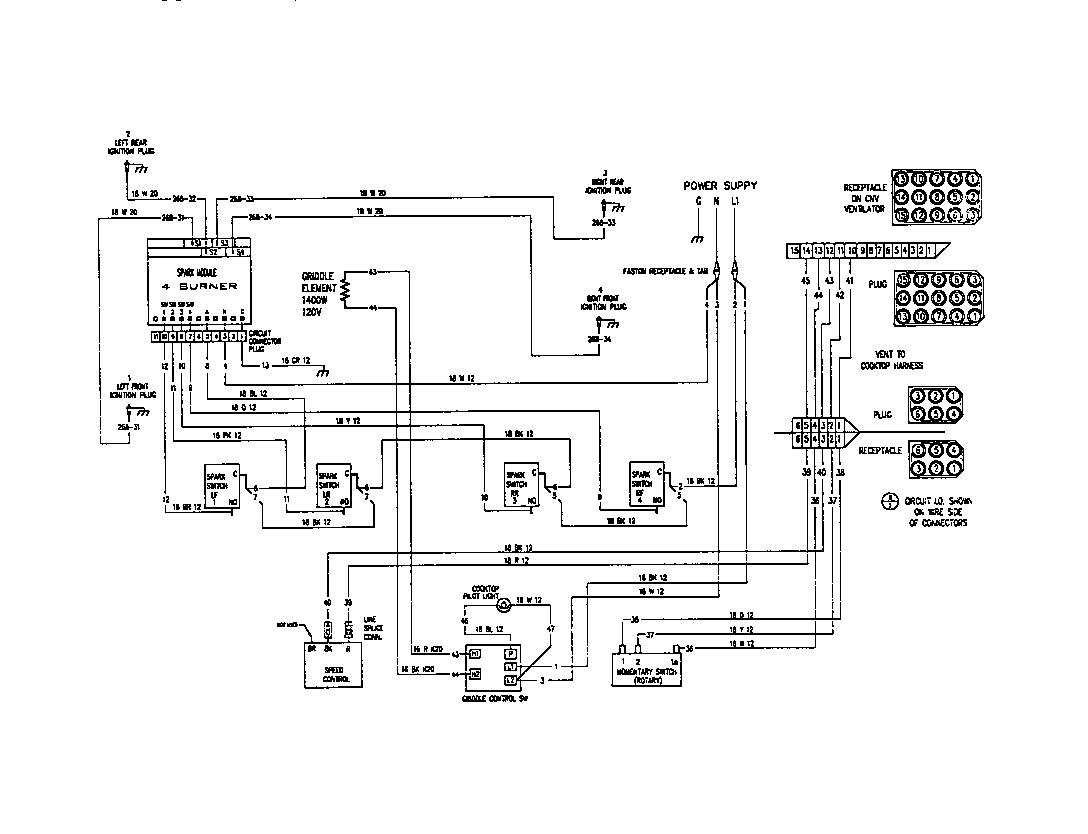 Thermador  Gas Cooktop  Sgncv36g wiring diagram (sgncv36gb) (sgncv36gs) (sgncv36gw)