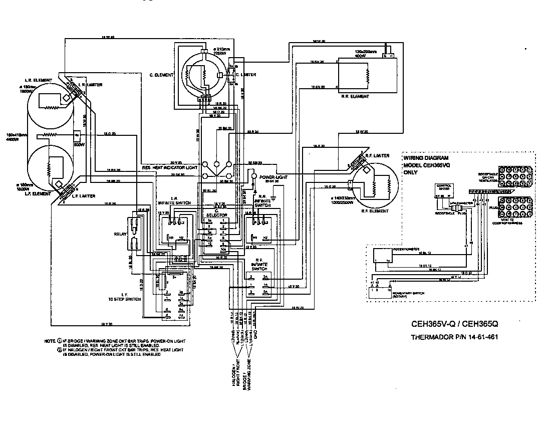 thermador electric coil cooktop models ceh365v qb and ceh