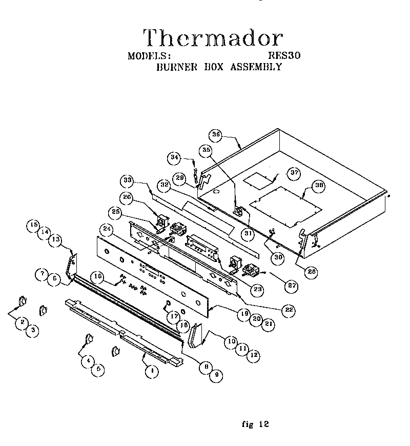 Thermador  Electric Slide-In Range  Burner box assembly