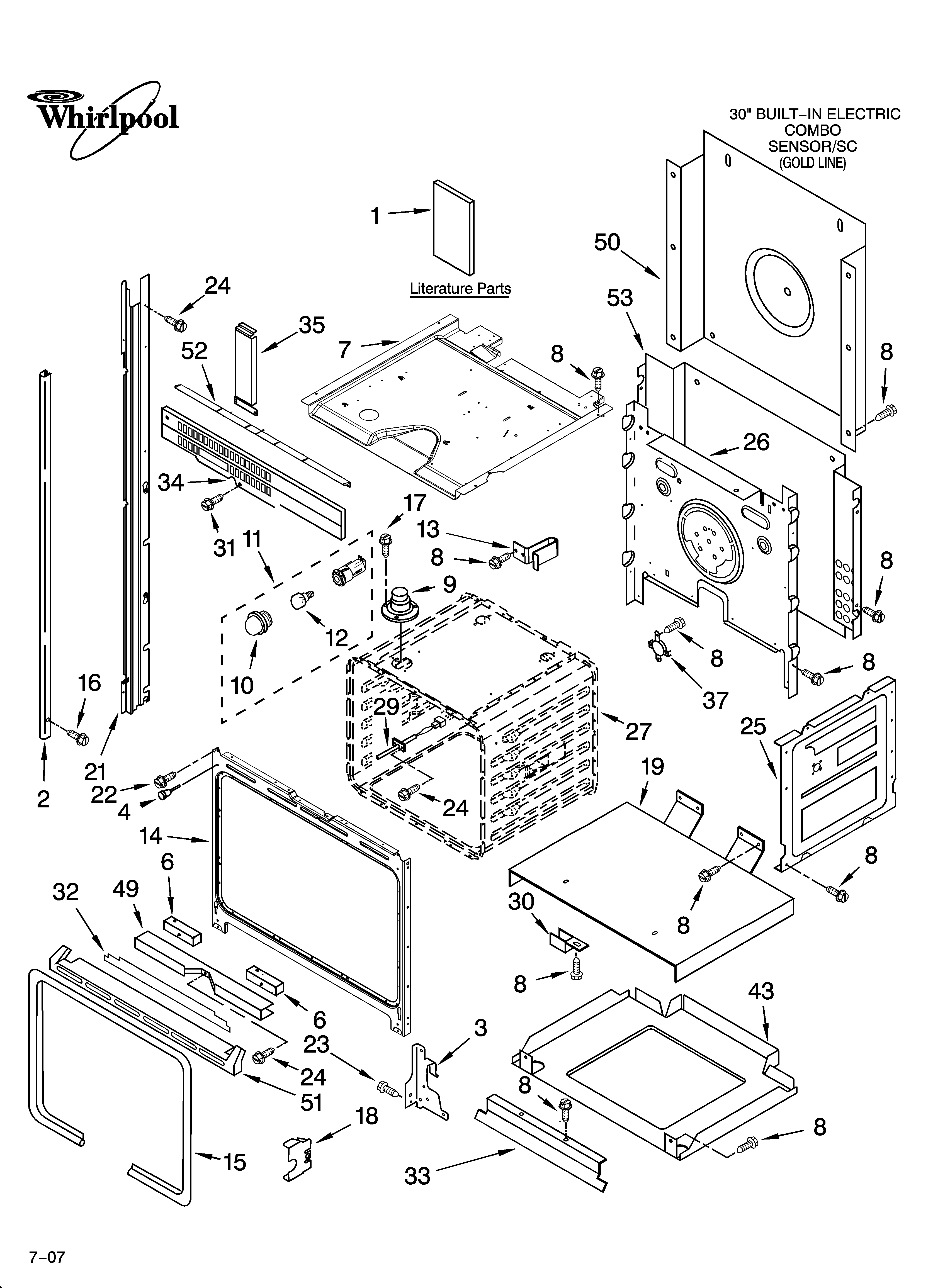 Whirlpool Built  Microwave Parts