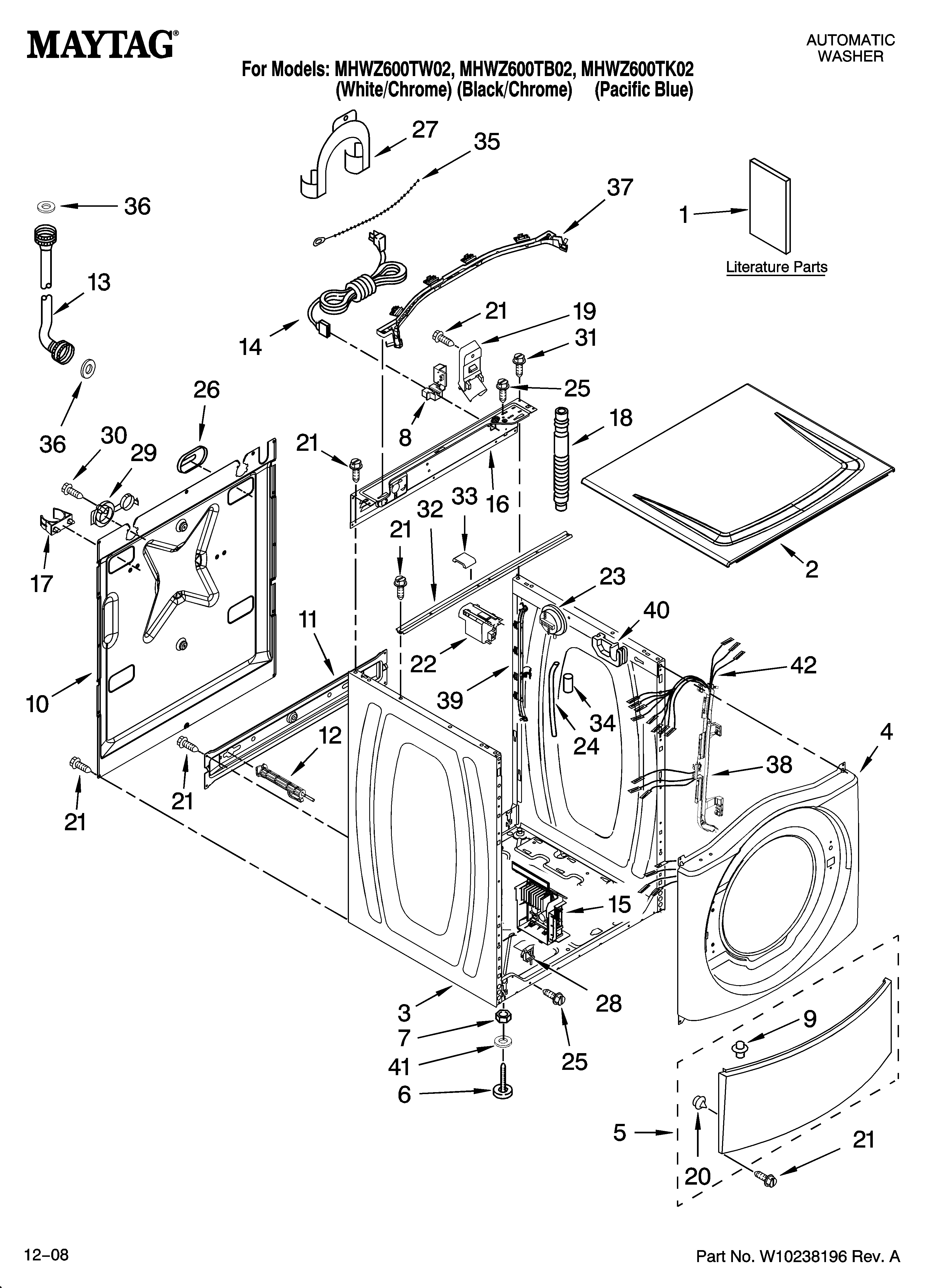 MAYTAG RESIDENTIAL WASHER Parts Model MHWZ600TB02 Sears PartsDirect