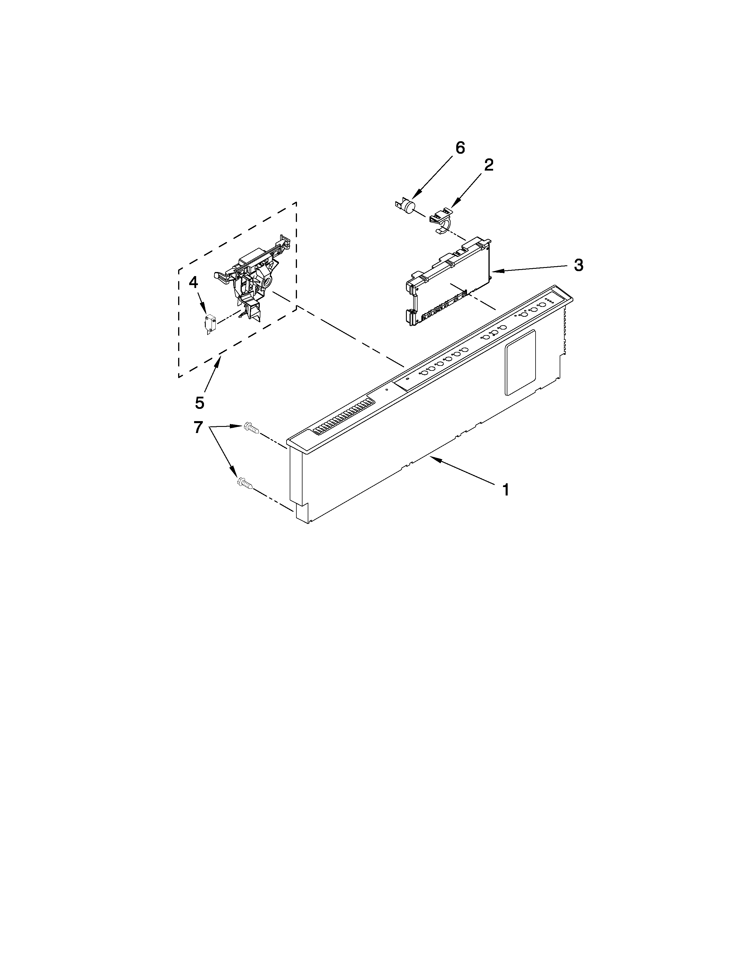 CONTROL PANEL PARTS Diagram & Parts List for Model gu3200xtvq2