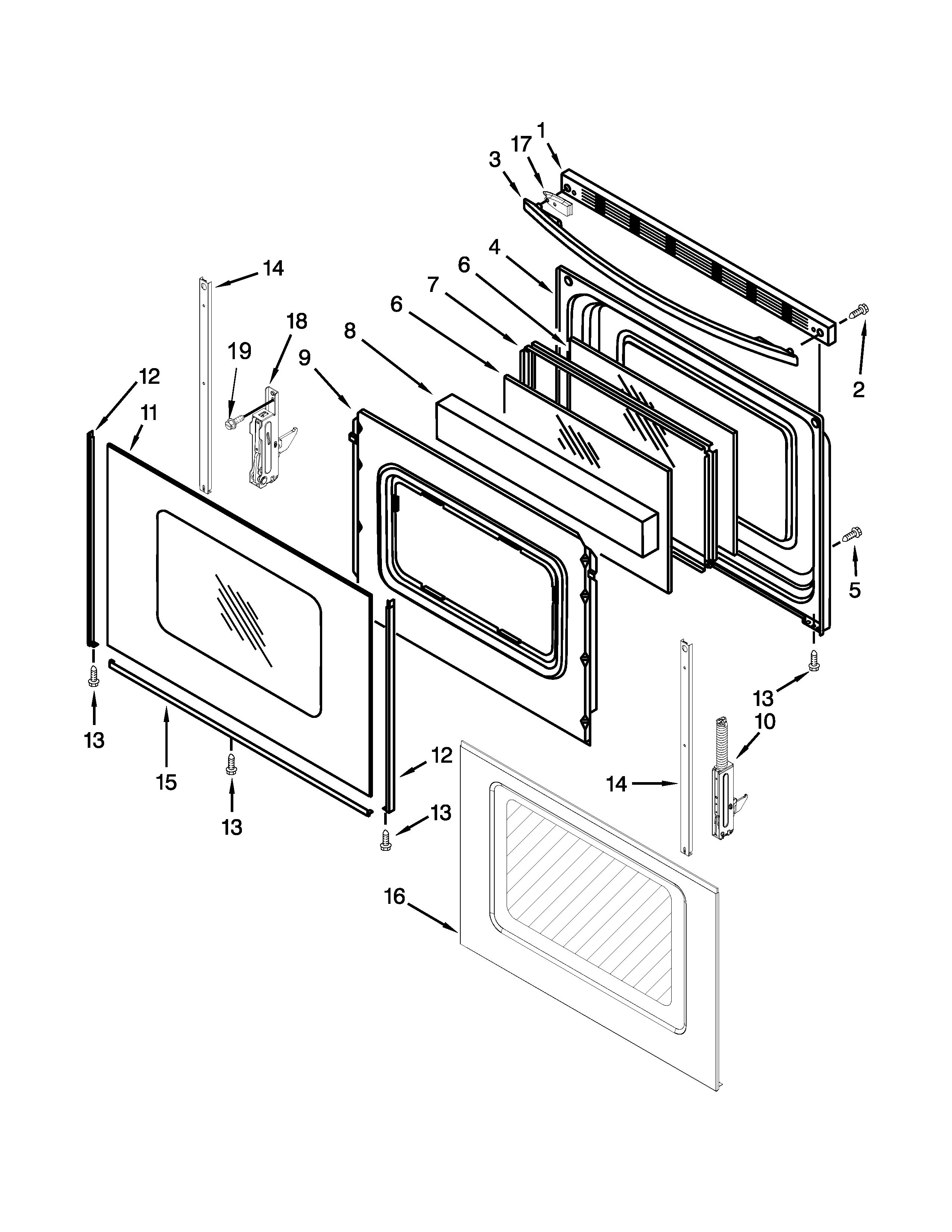 DOOR PARTS Diagram & Parts List for Model wfg510s0ab1 WhirlpoolParts