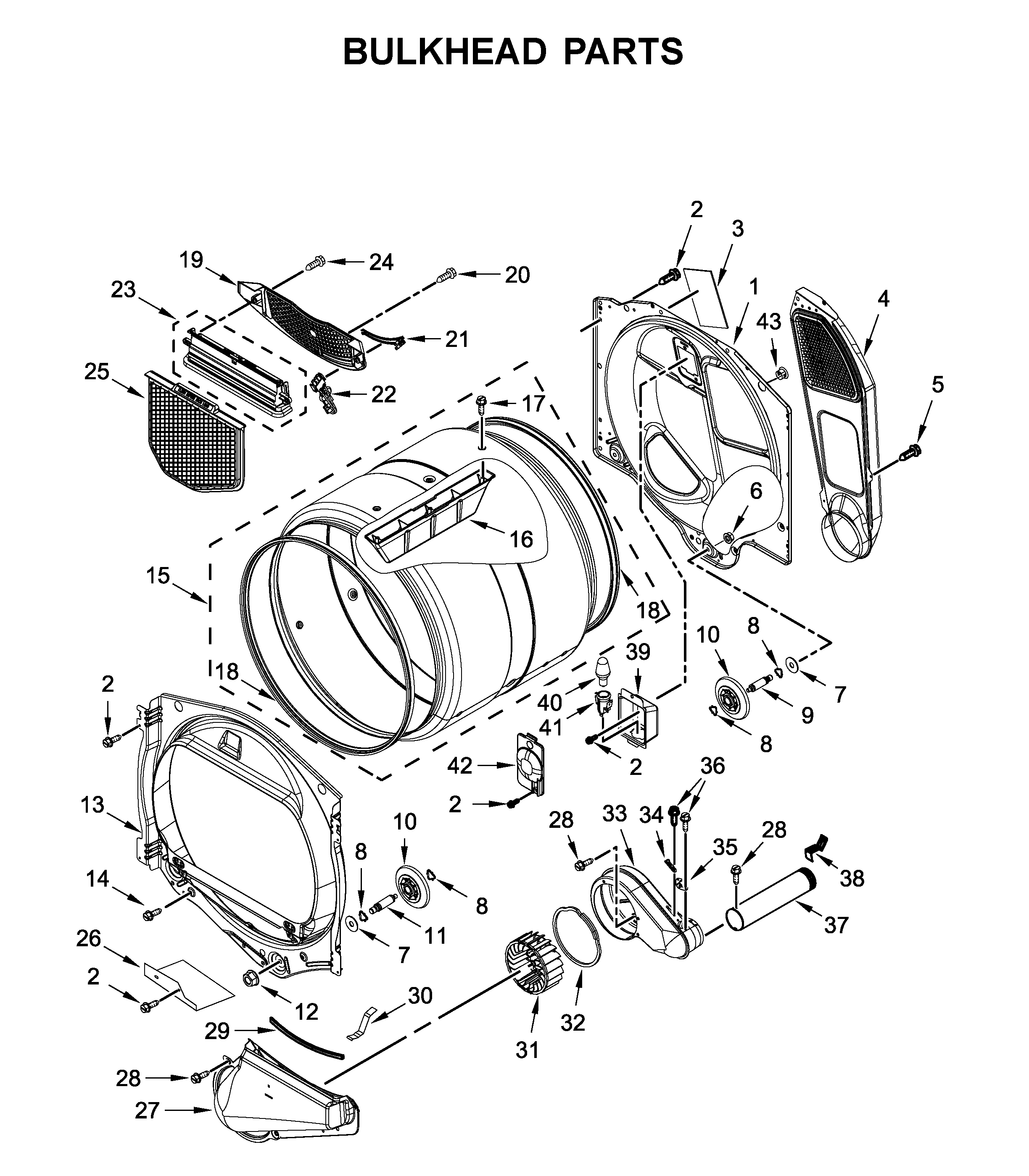 Whirlpool  Dryer  Bulkhead parts