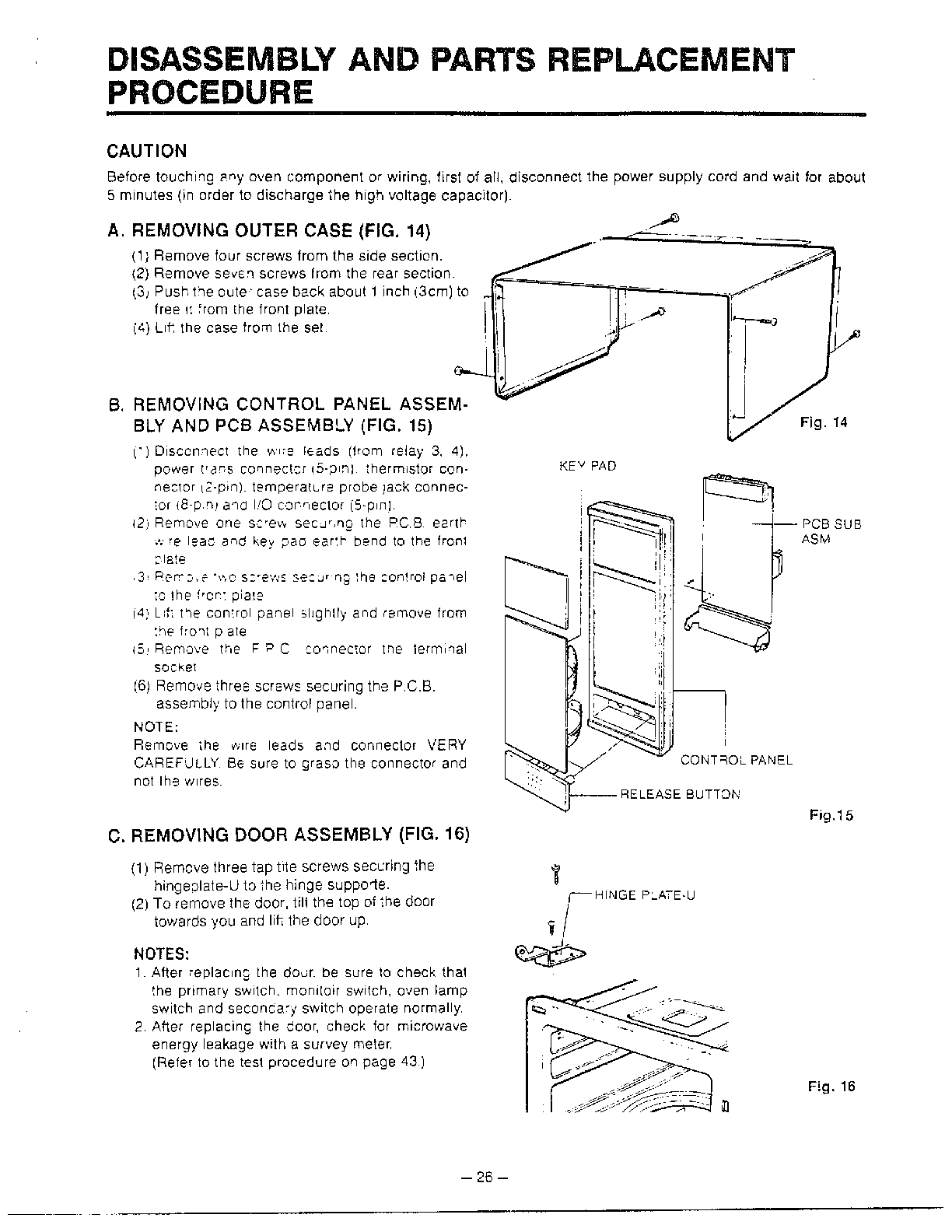 Goldstar Microwave oven Disassy/... procedure Parts