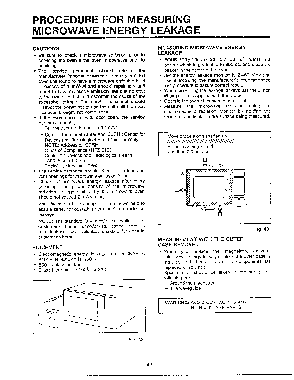 Goldstar Microwave oven Measuring energy leaks Parts