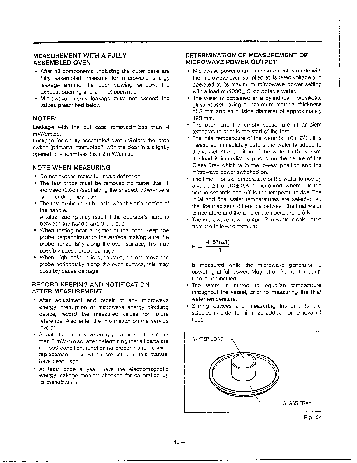 Goldstar Microwave oven Measuring energy leaks page 2 Parts