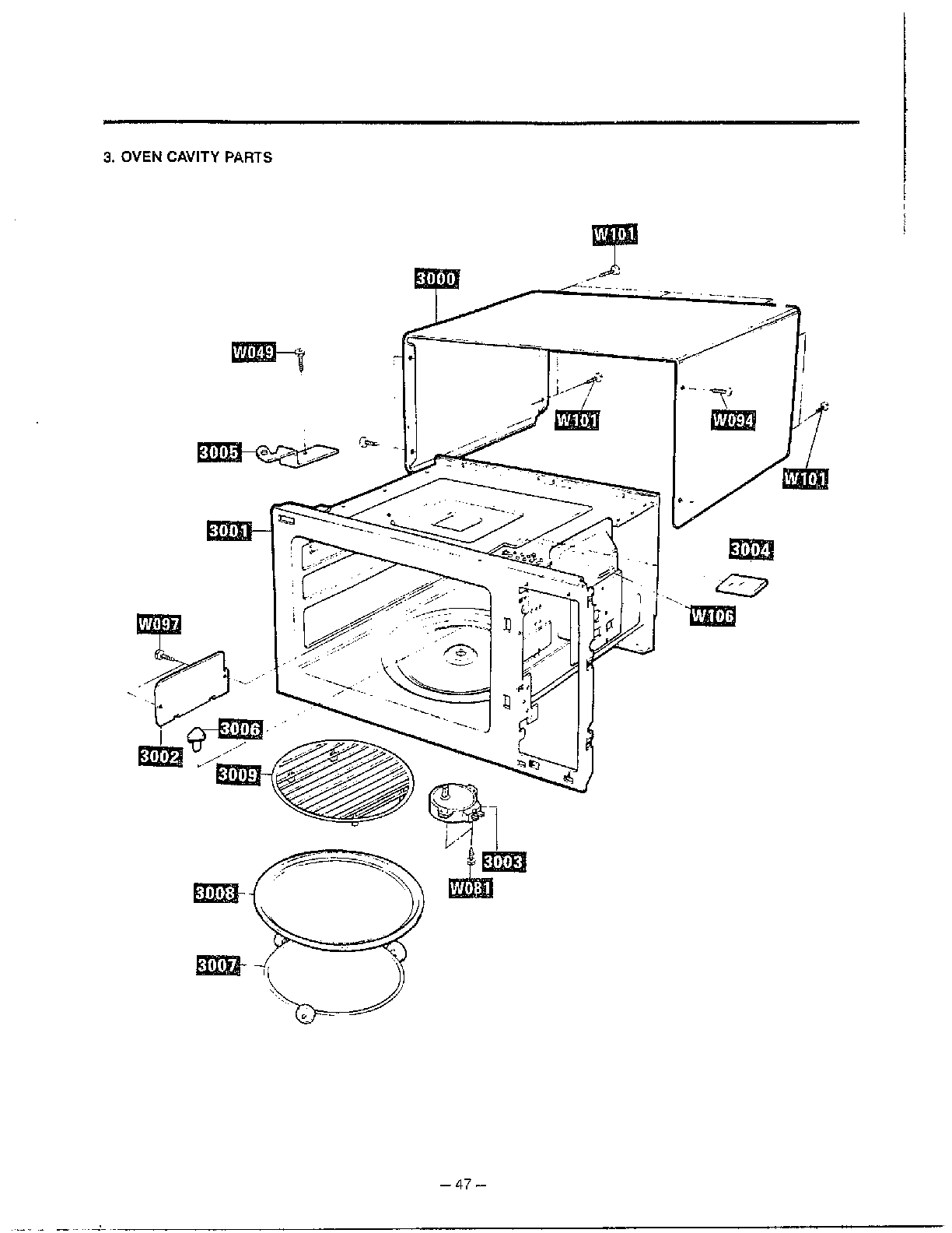 Goldstar Microwave oven Complete microwave assembly page 3 Parts